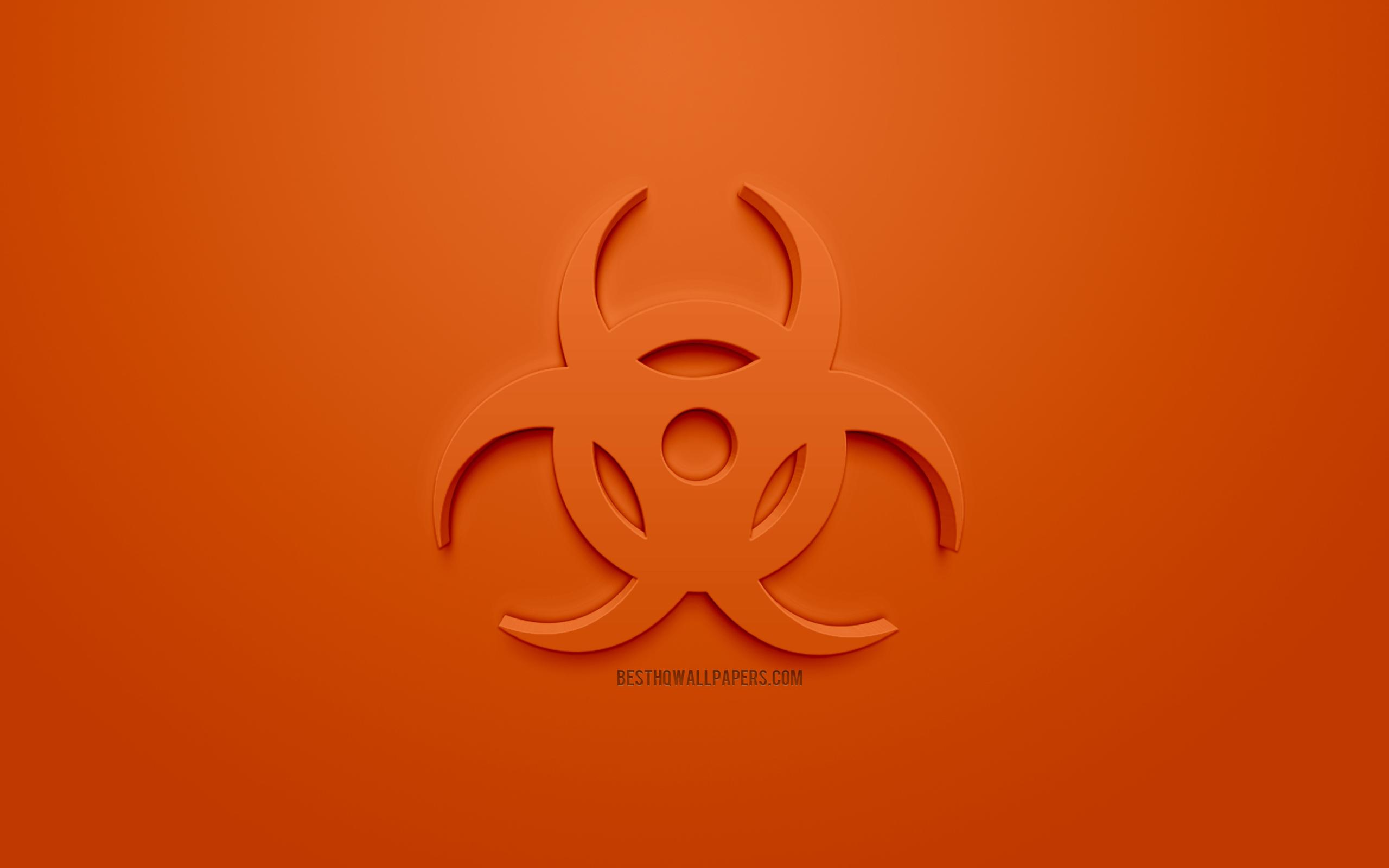 Download wallpaper Biological hazard 3D sign, biohazard 3D
