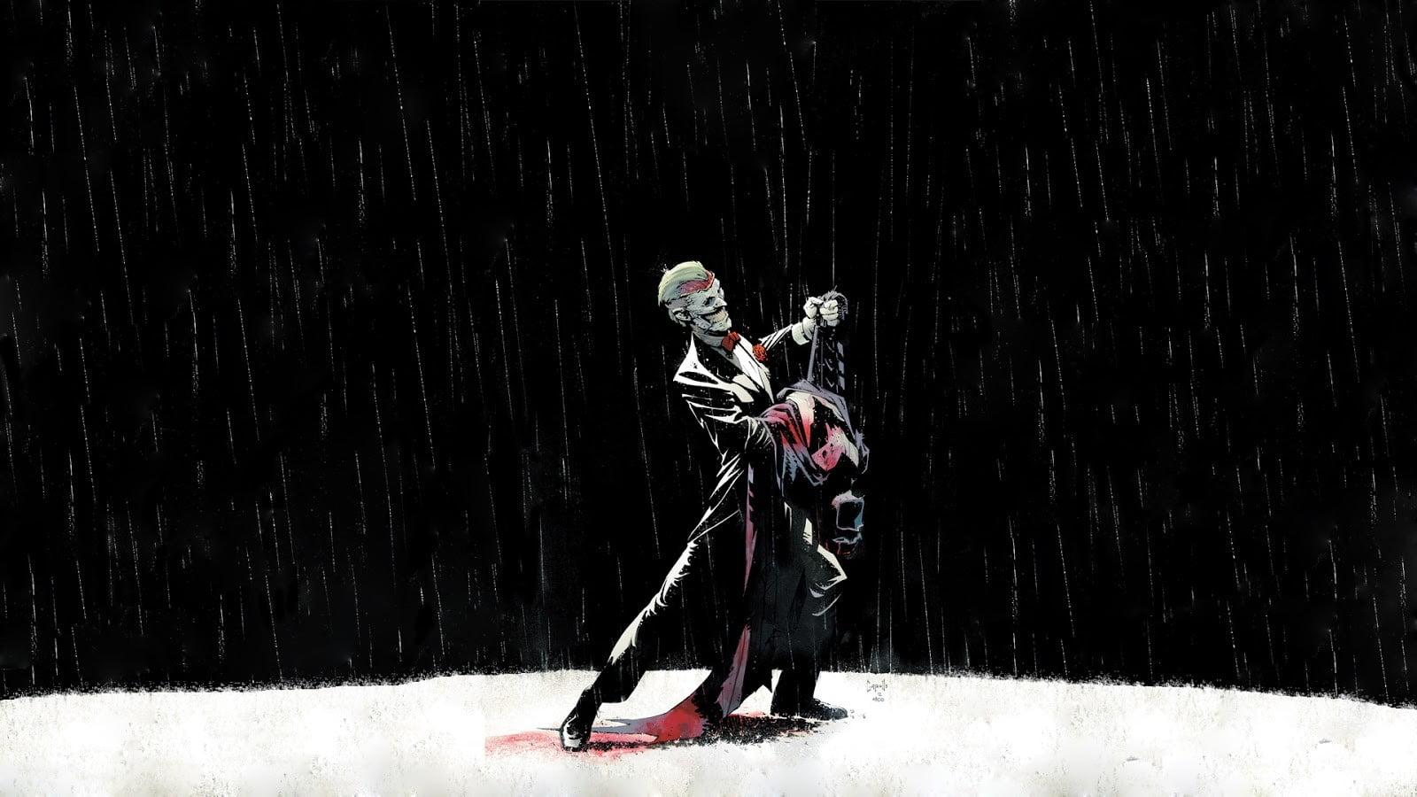 Skeleton dancing in rain digital wallpaper, Joker, rain HD