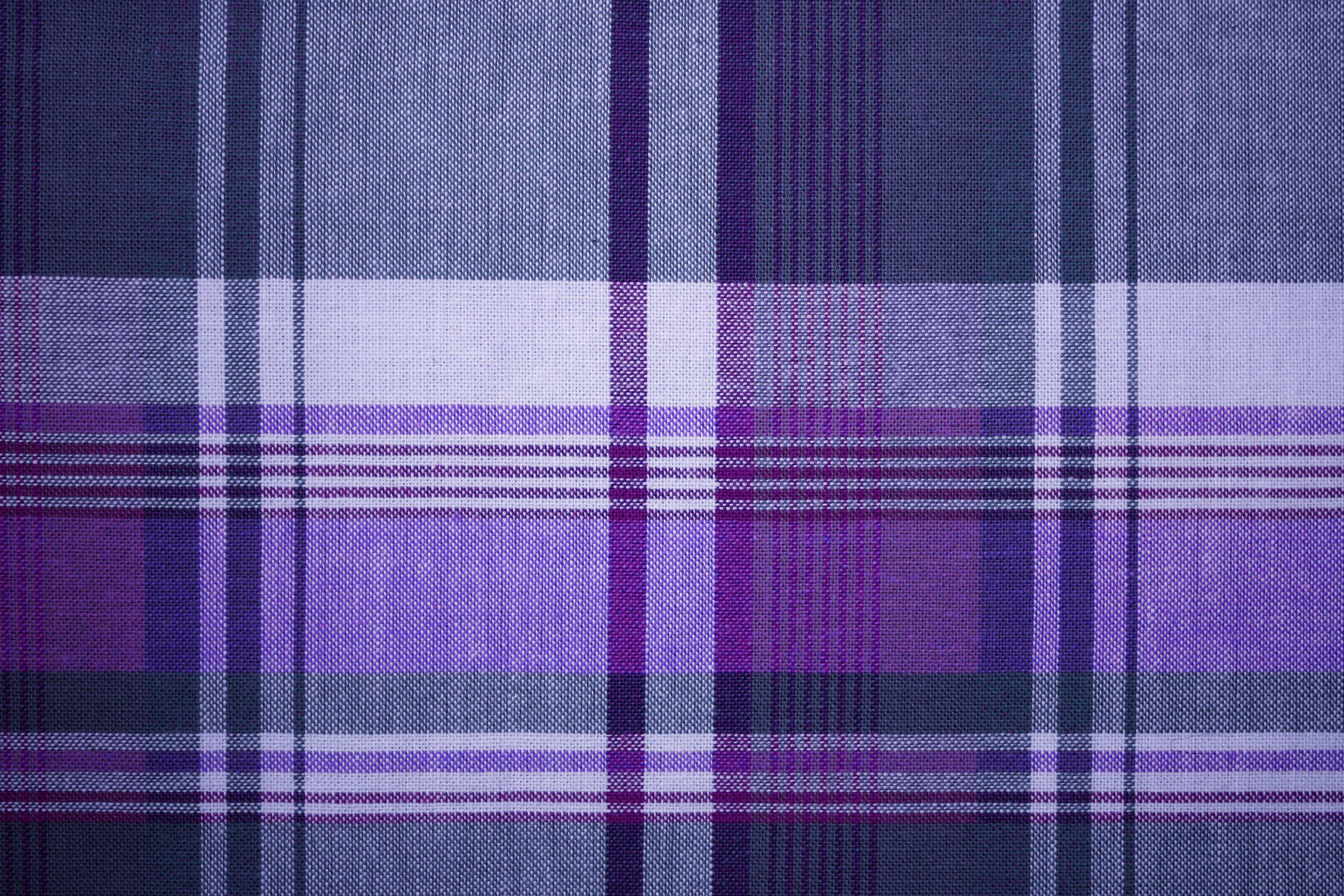Purple and Blue Plaid Fabric Texture Picture. Free
