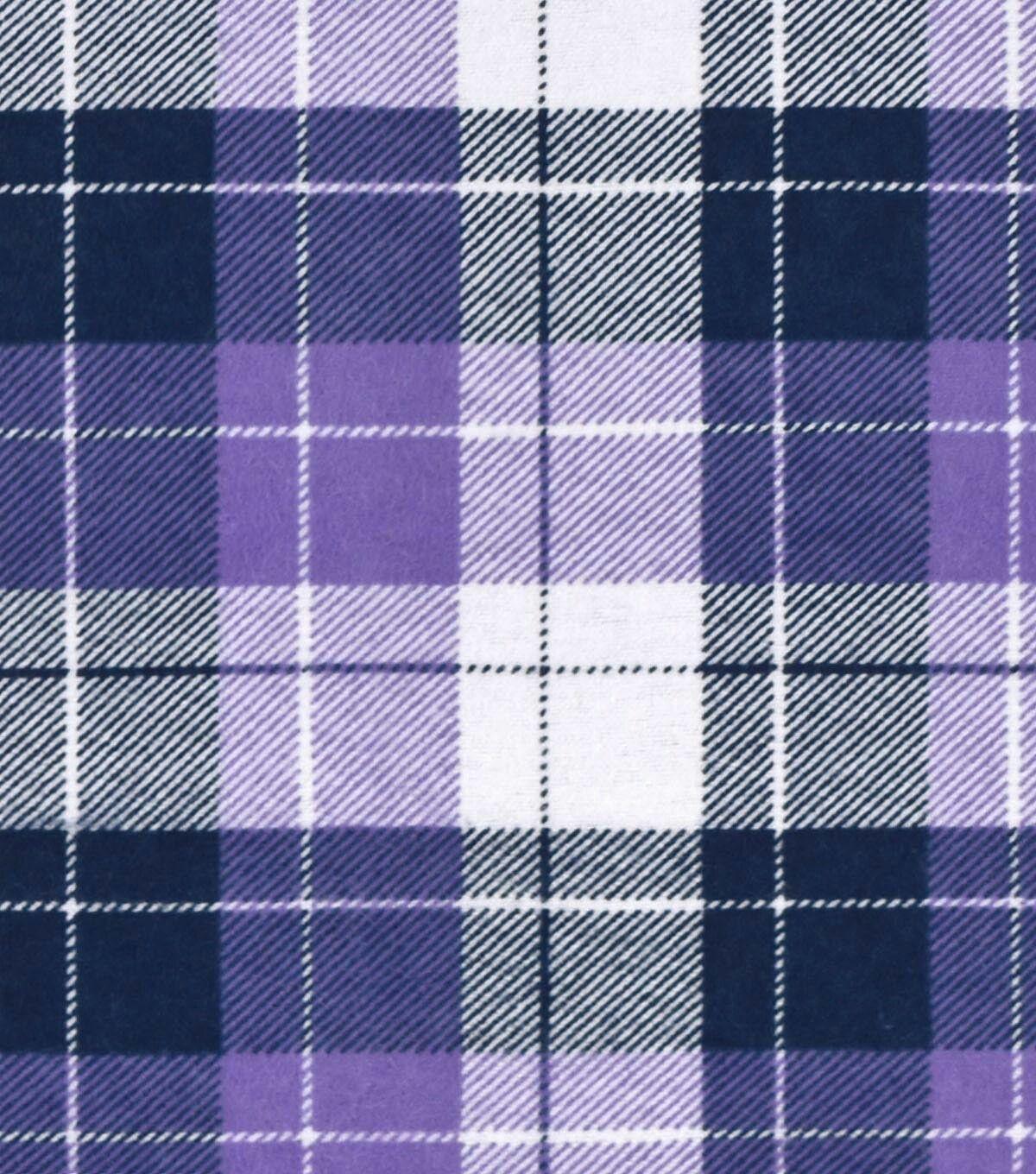 Snuggle Flannel Fabric -Purple Plaid. Purple flannel