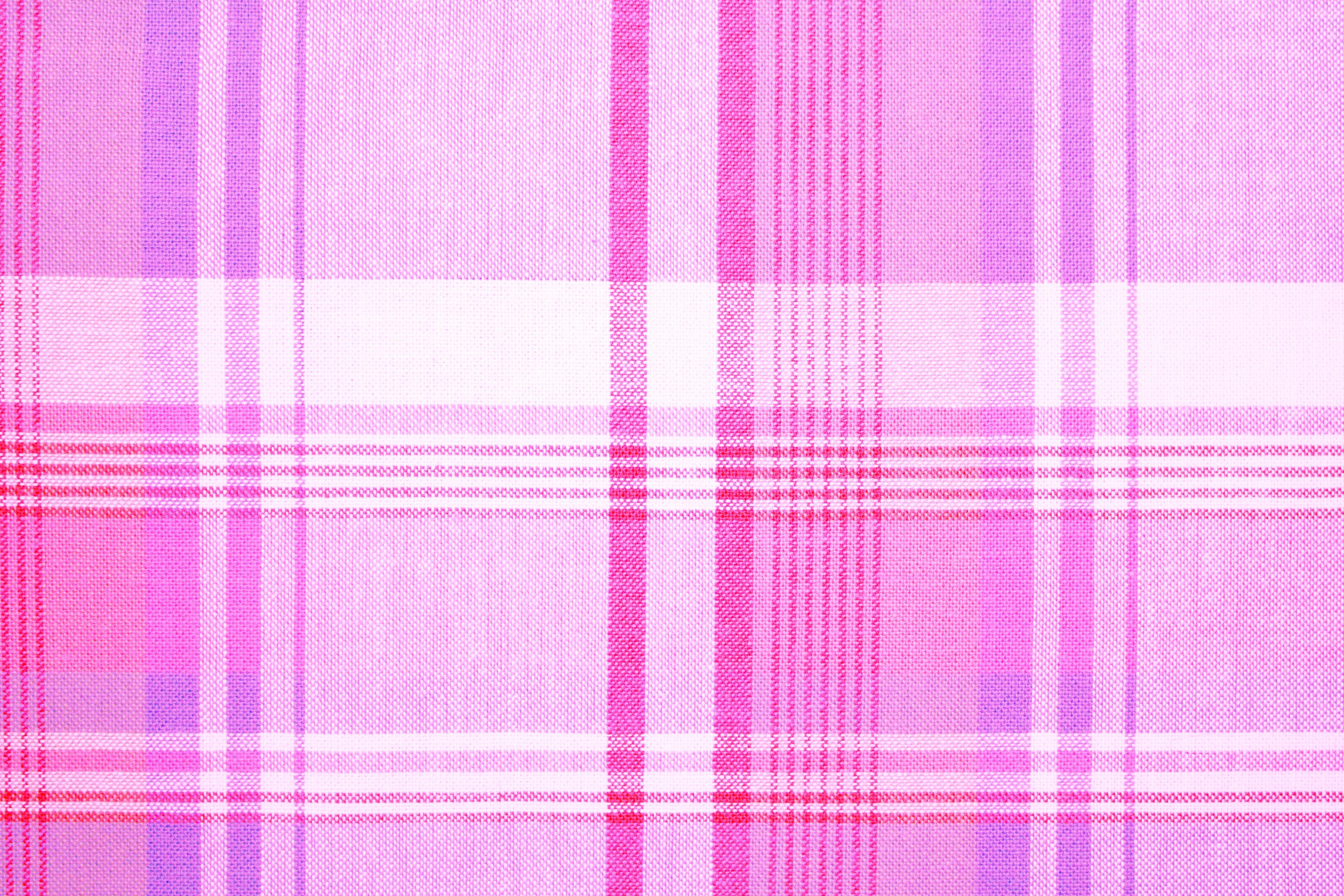 Pink and Purple Plaid Fabric Texture Picture. Free