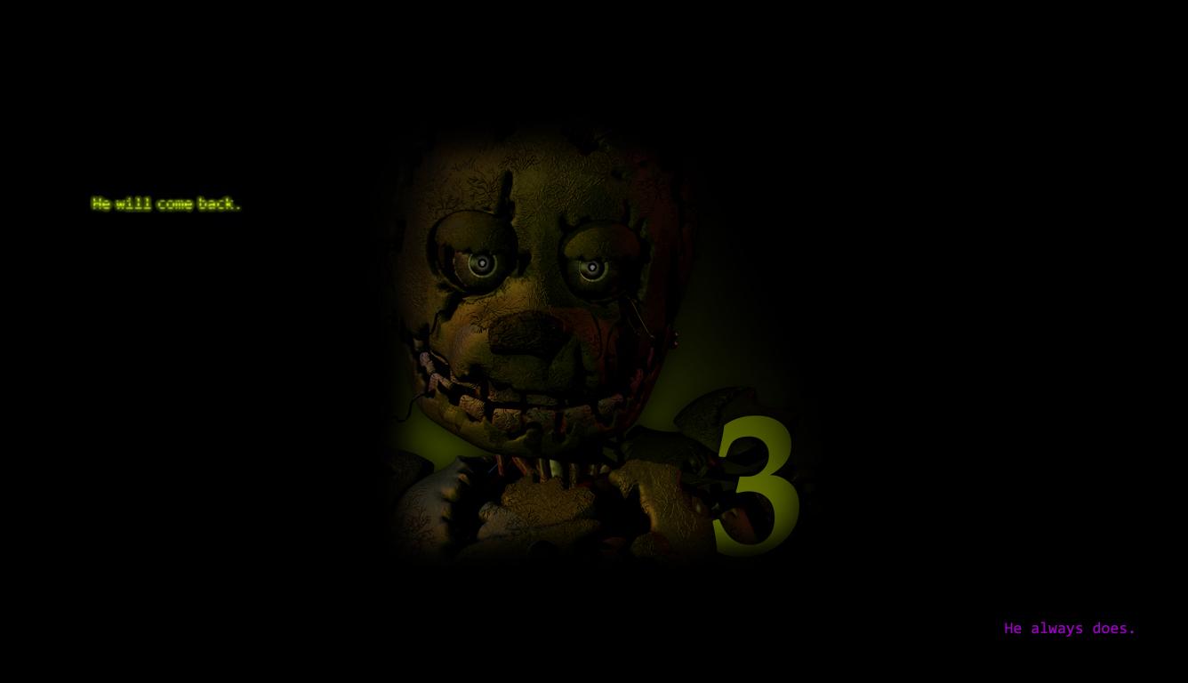 FNAF 3 I did a simple wallpaper from the teaser trailer
