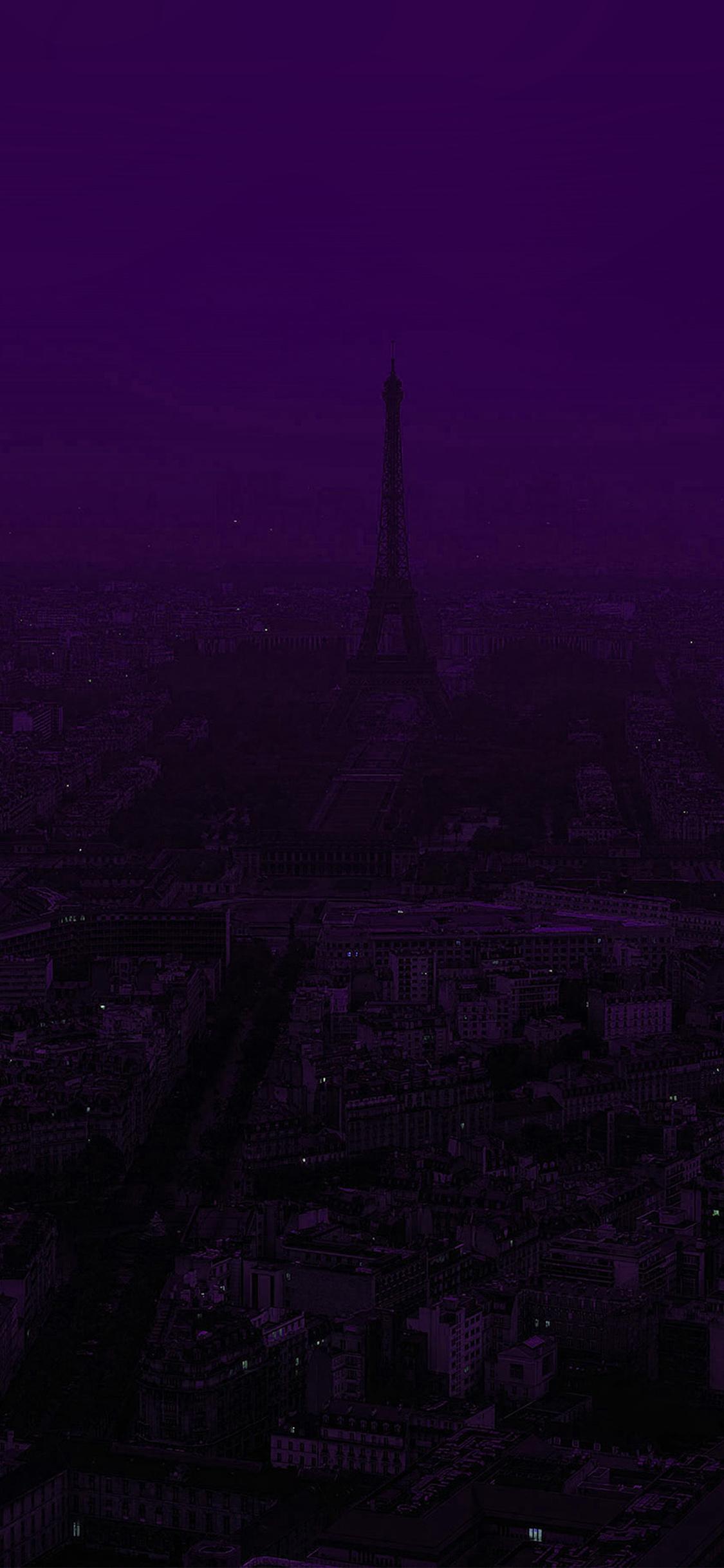 iPhone X wallpaper. paris dark purple city illustration art