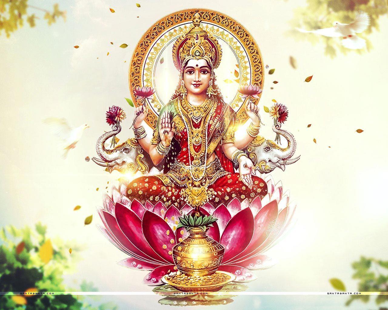 Hindu God Lakshmi HD Wallpaper, HD (+) Wallpaper