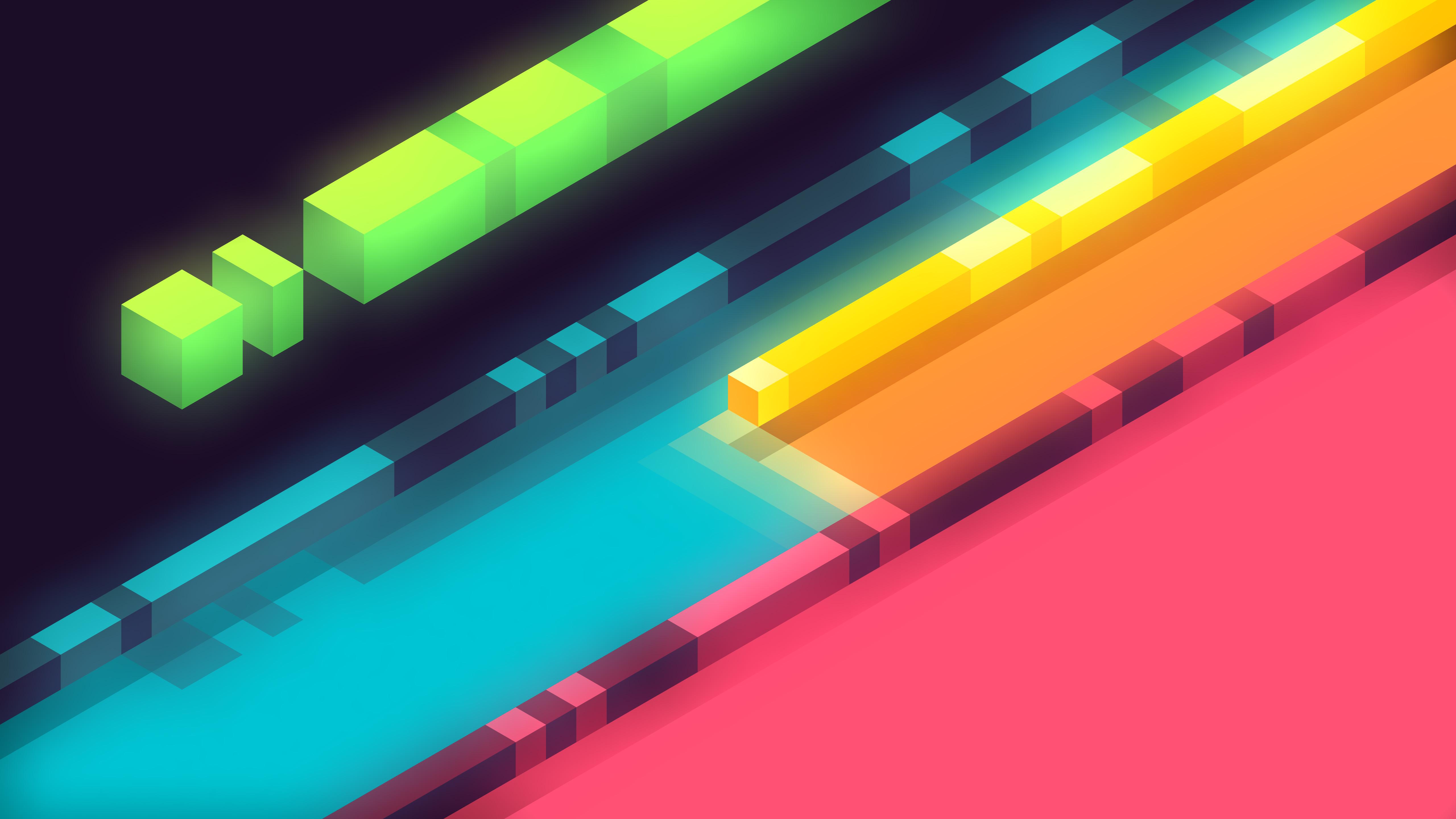 3D Abstract Colorful Shapes Minimalist 5k, HD 3D, 4k
