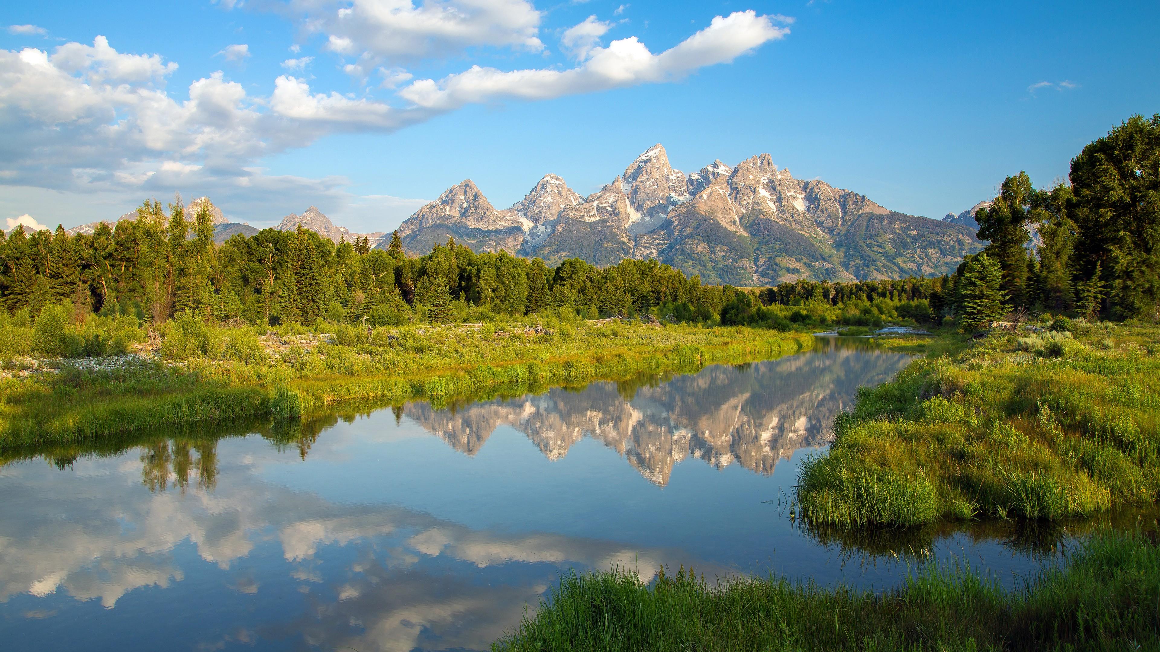 Wallpaper Grand Teton National Park, Pond, Lake, 4K, Nature