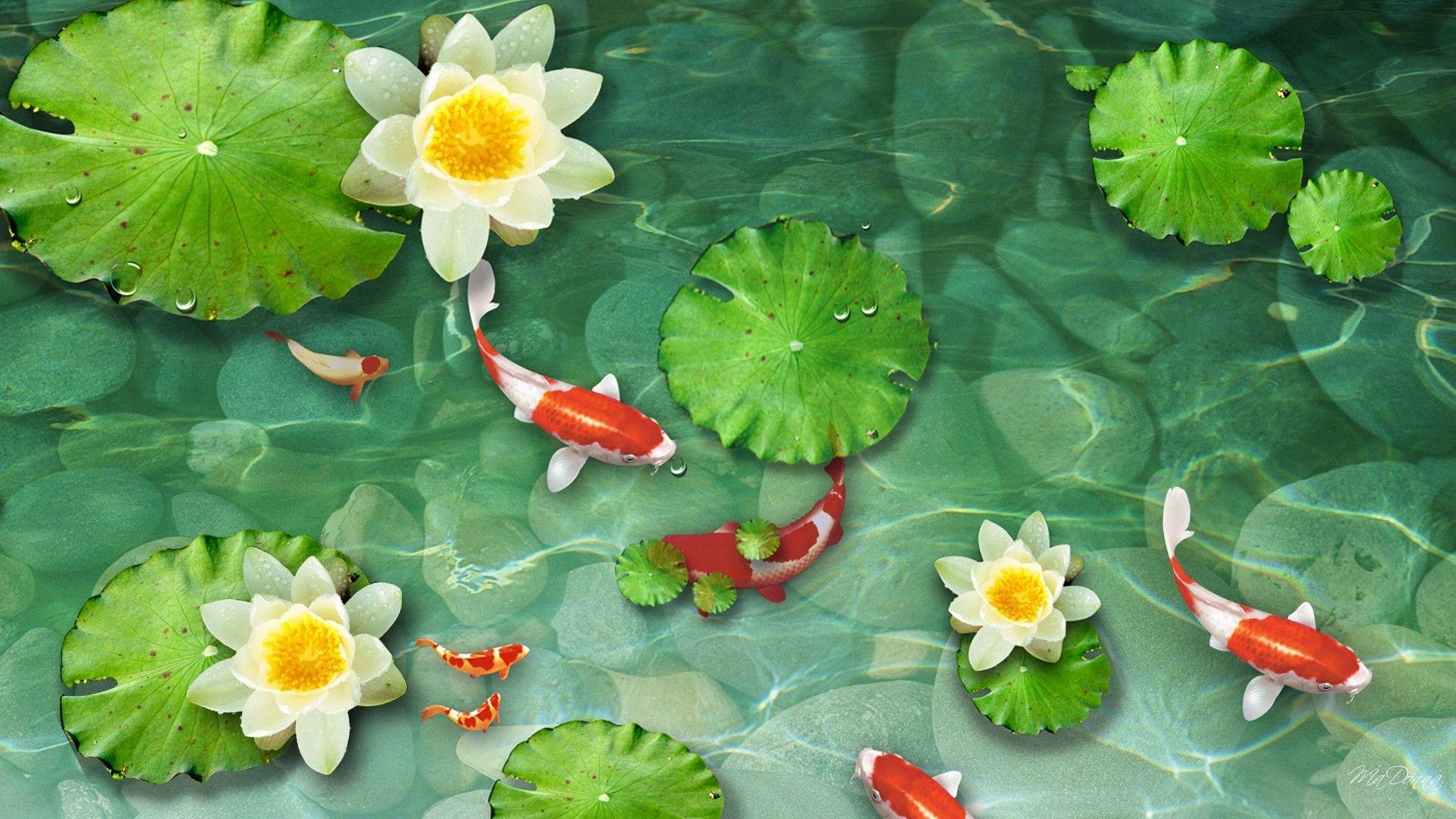 Koi Pond Wallpaper. Koi, Fish