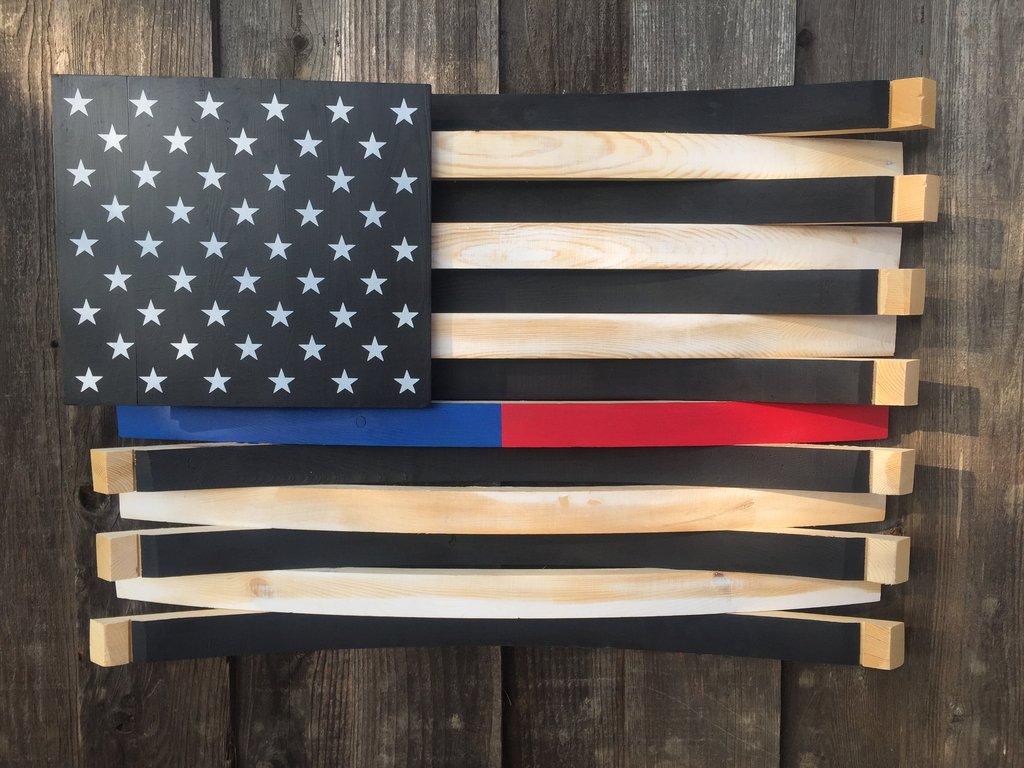 Thin Blue Red Line American Flag