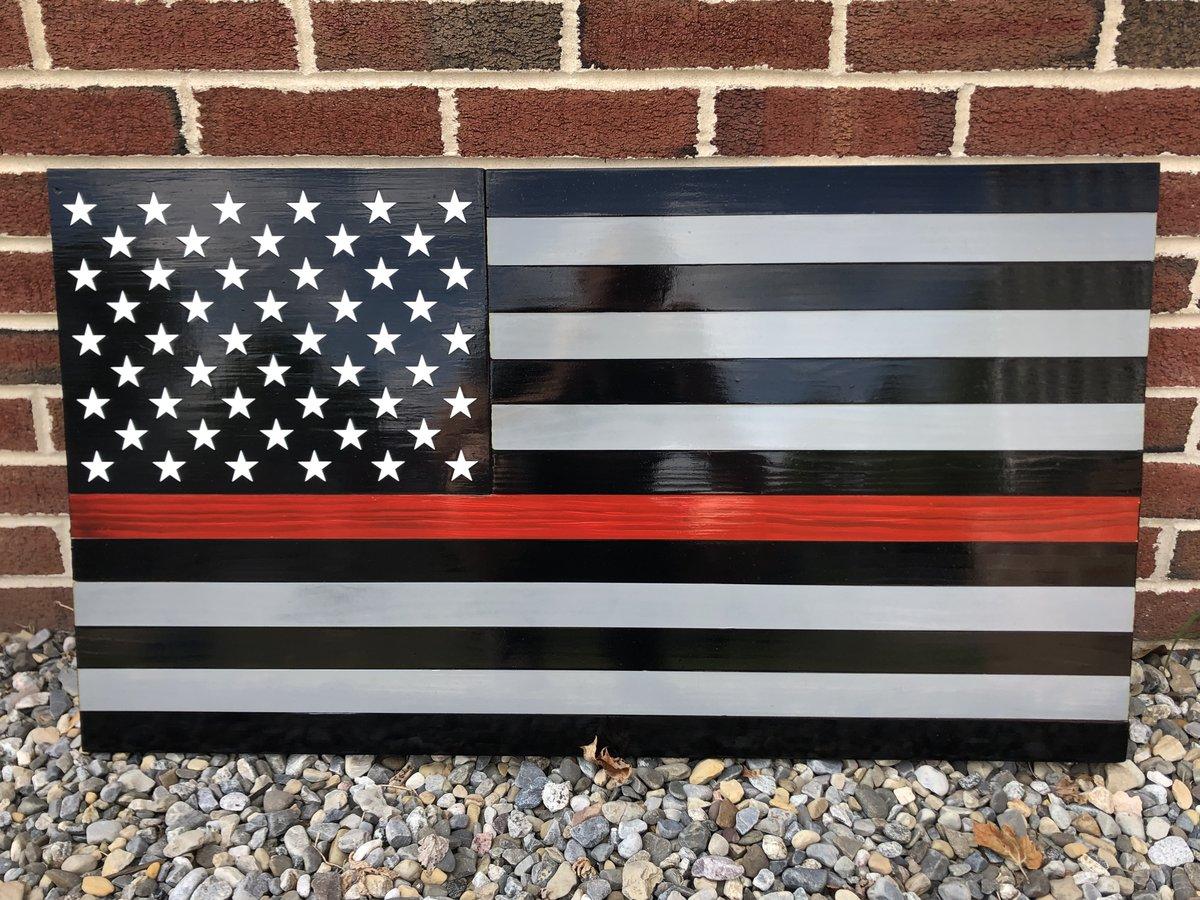 Steel Series Thin Line American Flag For Police Fire EMS