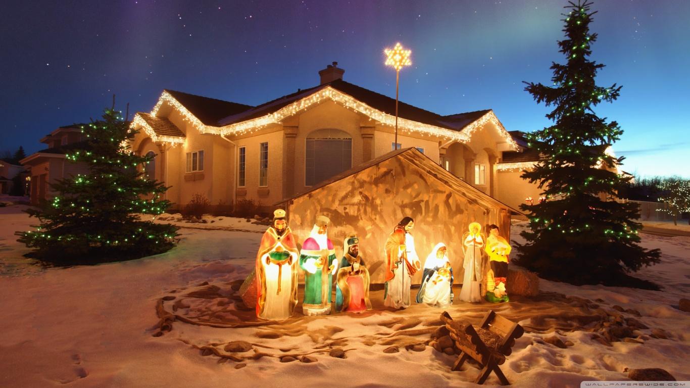 Outdoor Christmas Nativity Scene ❤ 4K HD Desktop Wallpaper