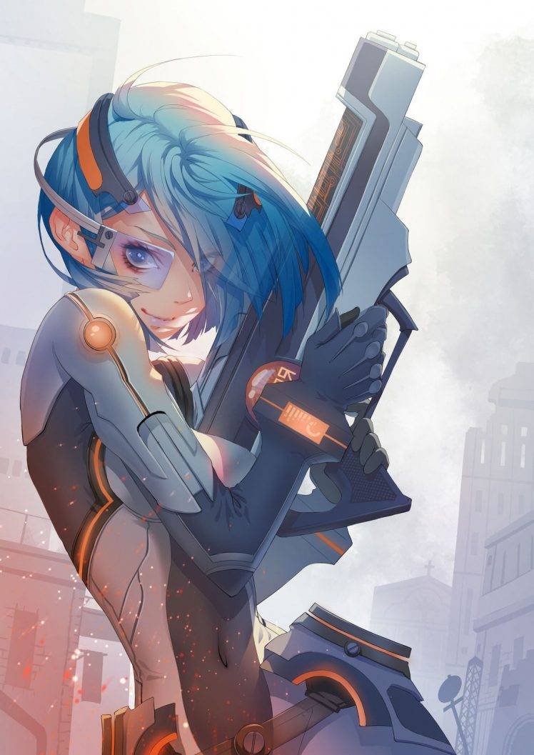 Anime Girl Blue Hair HD Wallpaper