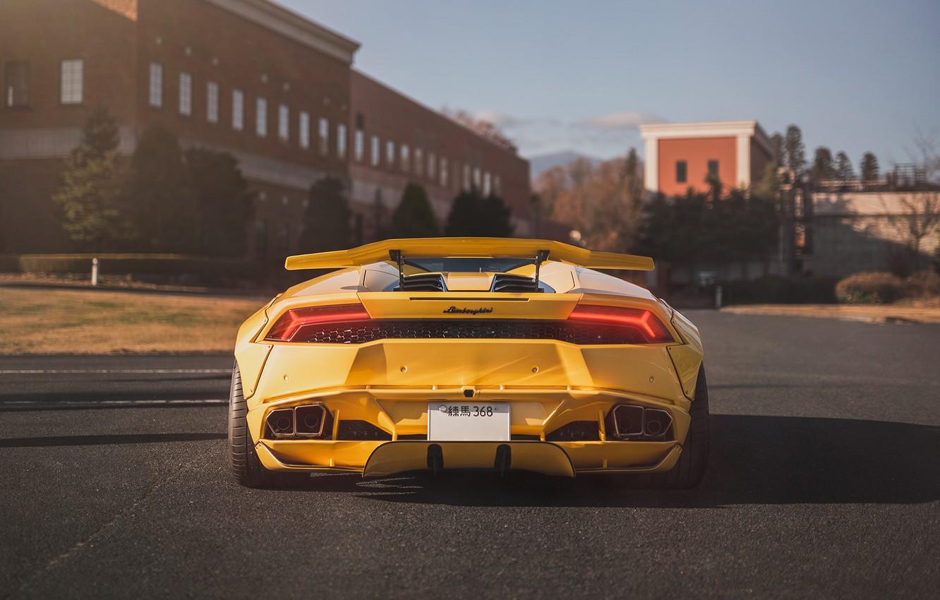 Wallpaper yellow, Lamborghini, Tokyo, Japan, V Huracan
