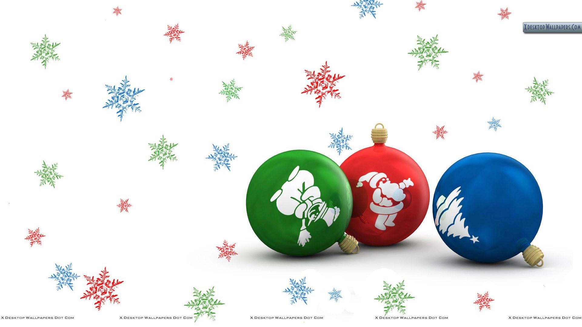 Christmas Bulbs With White Decorated Background Wallpaper