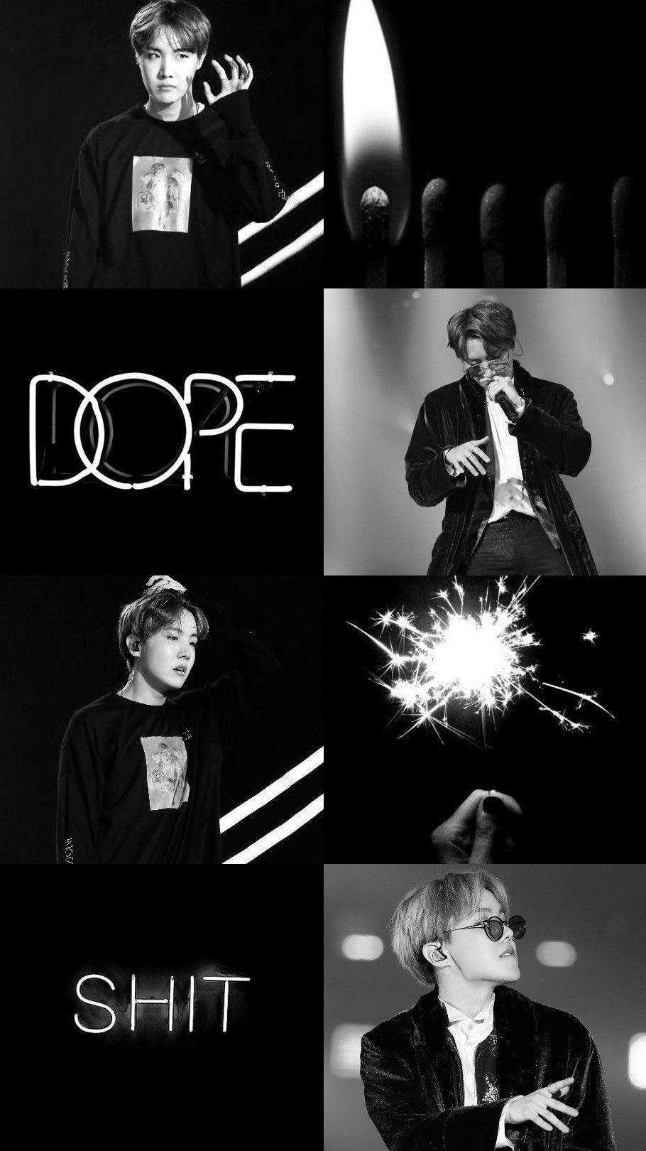 BTS Jung Hoseok Wallpaper Black and White.❤️. My Works