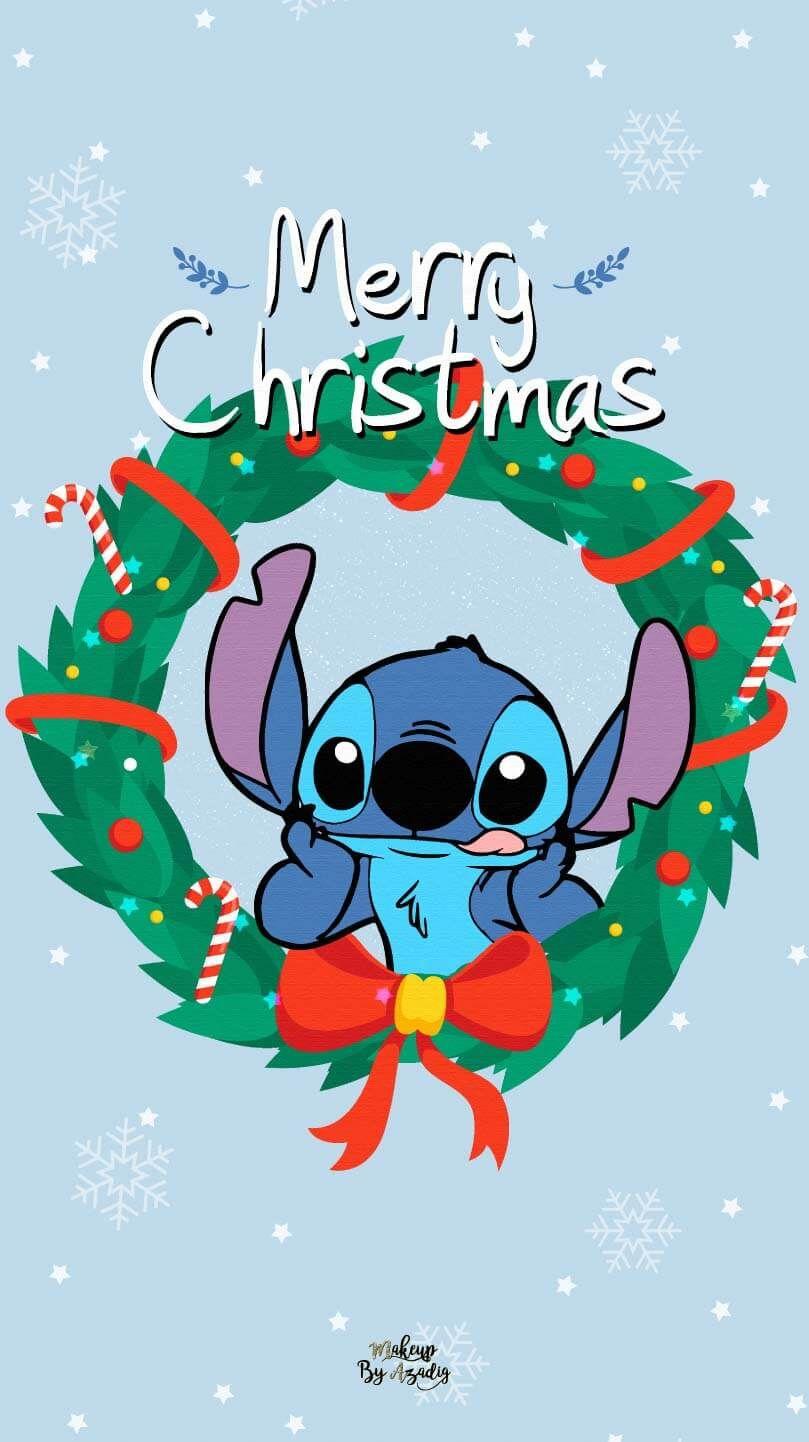 Fond Decran Stitch Noel Merry Christmas Disney Samsung