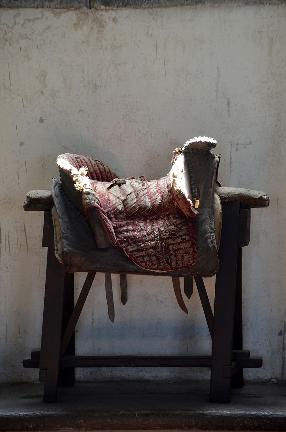 HD wallpaper: saddle, downlight, seat, indoors, wall