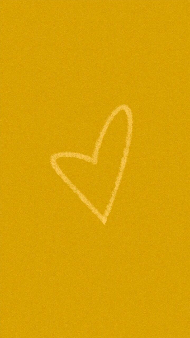 aesthetic // yellow // heart. Heart wallpaper