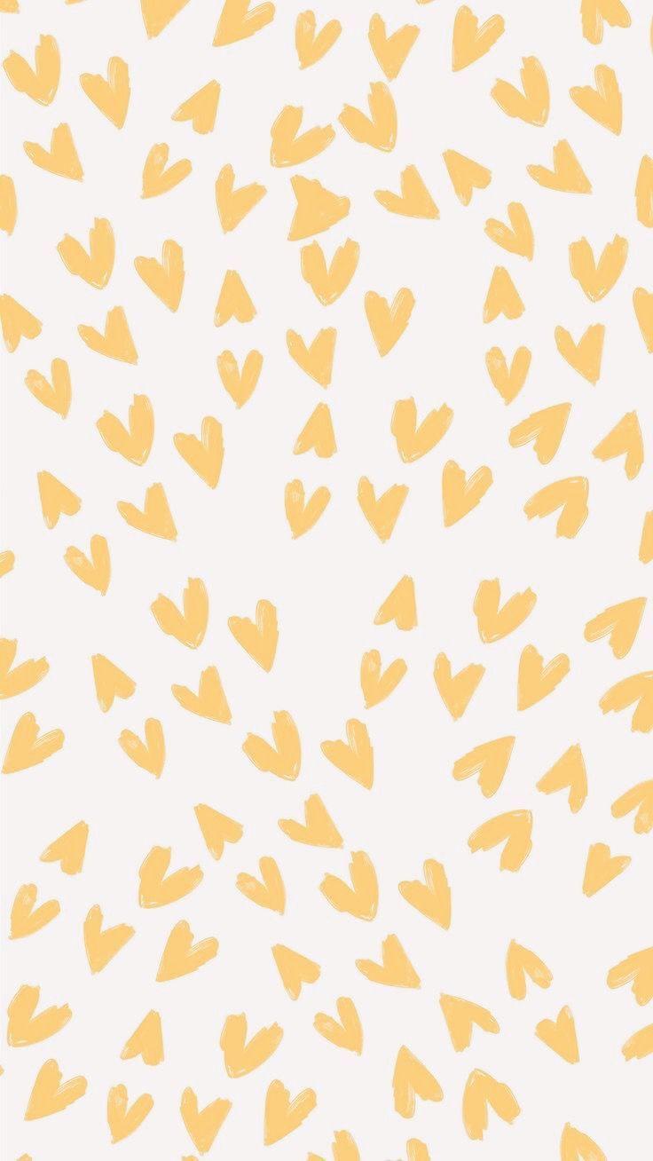 yellow hearts background. Wallpaper iphone cute