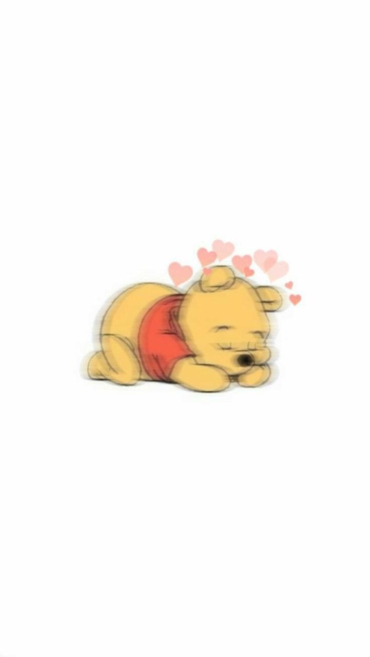 Wallpaper / Lock Screen / Aesthetic / Hearts / Honey / Bear / Yellow / Tumblr / Disney / Winnie The Pooh