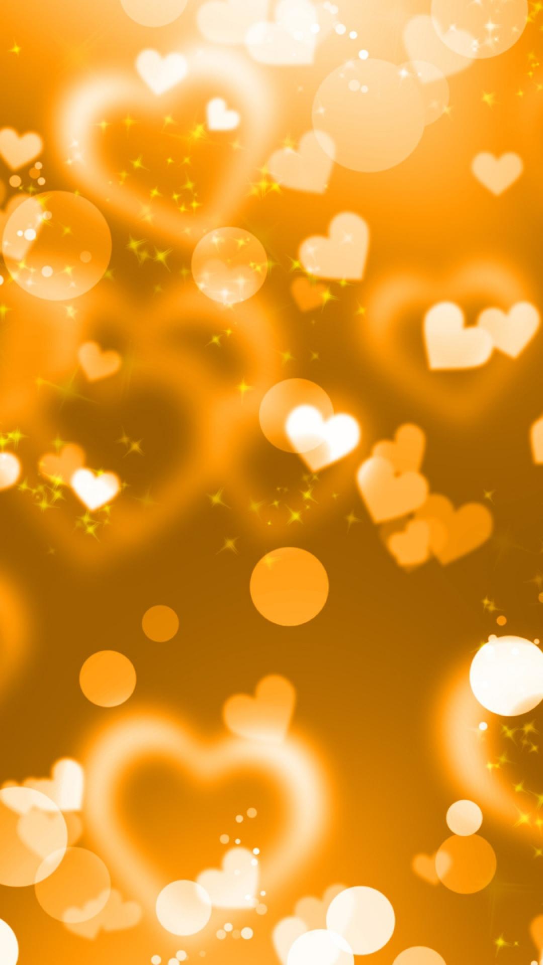 Gold heart. Girly iPhone wallpaper