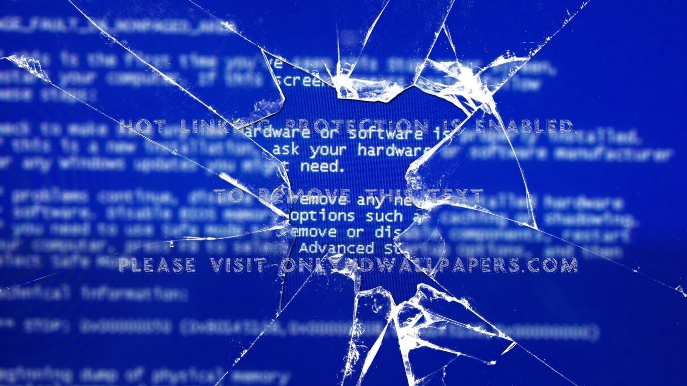 broken screen Blue Screen