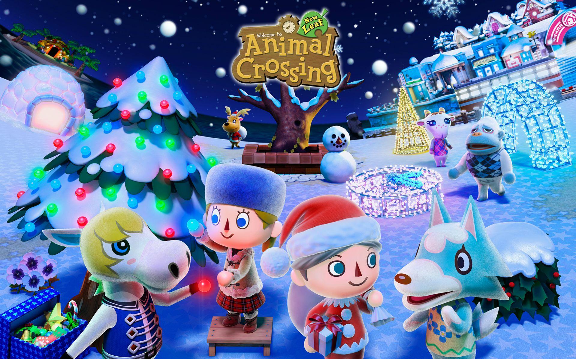 Animal Crossing Christmas themed wallpaper for those