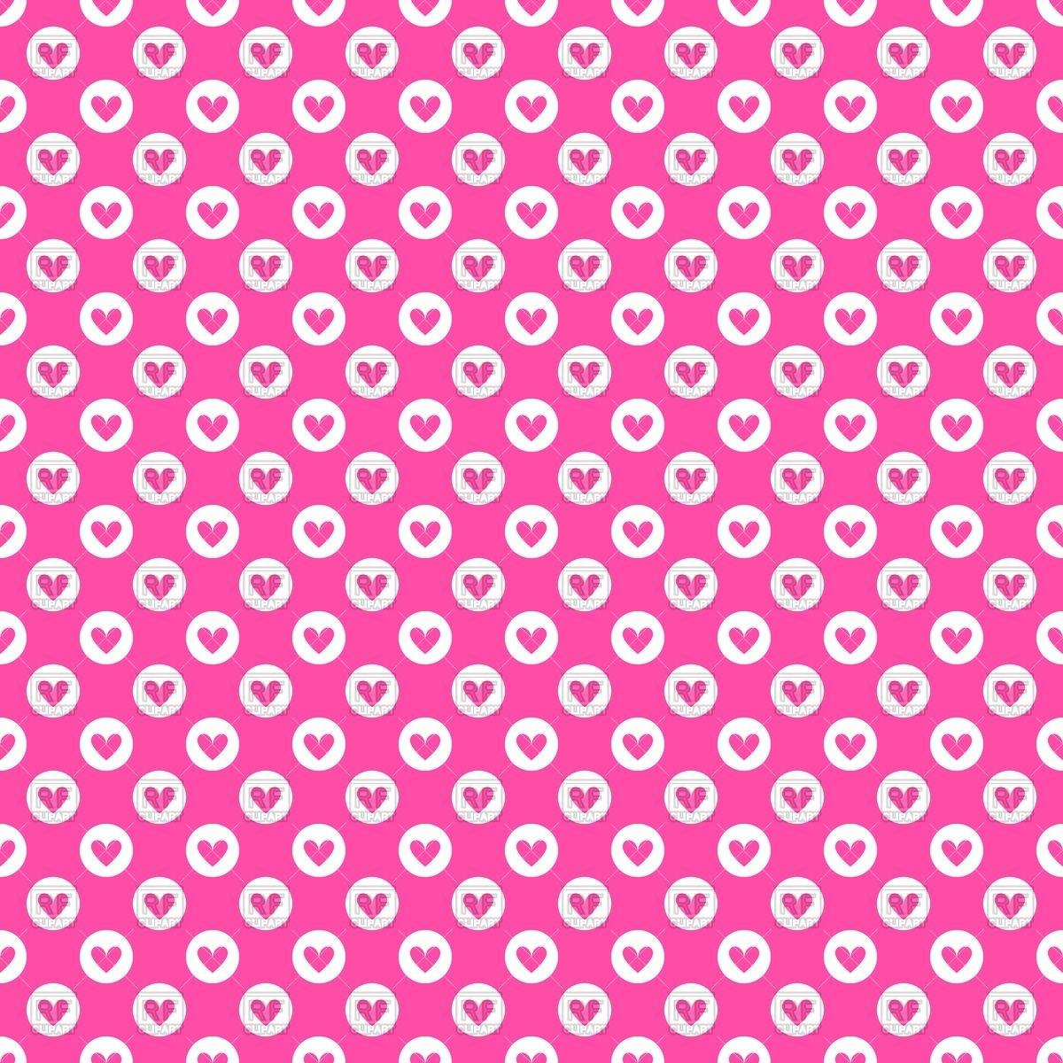 Seamless wallpaper with little hearts in circles dot Stock Vector Image