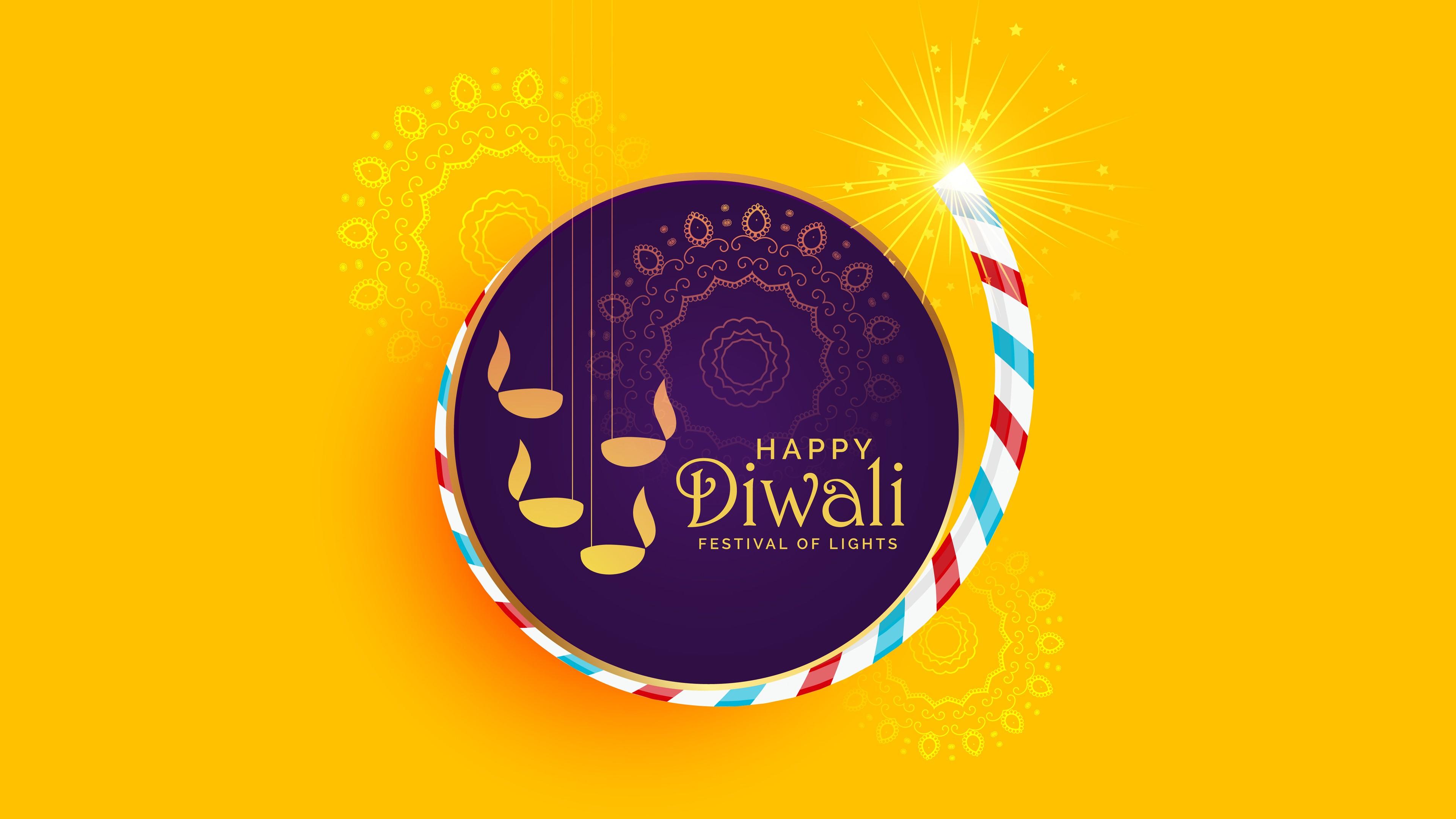 4K Wallpaper of Happy Diwali Festival