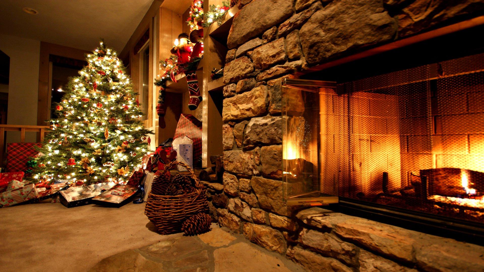Christmas Fire Wallpapers Wallpaper Cave