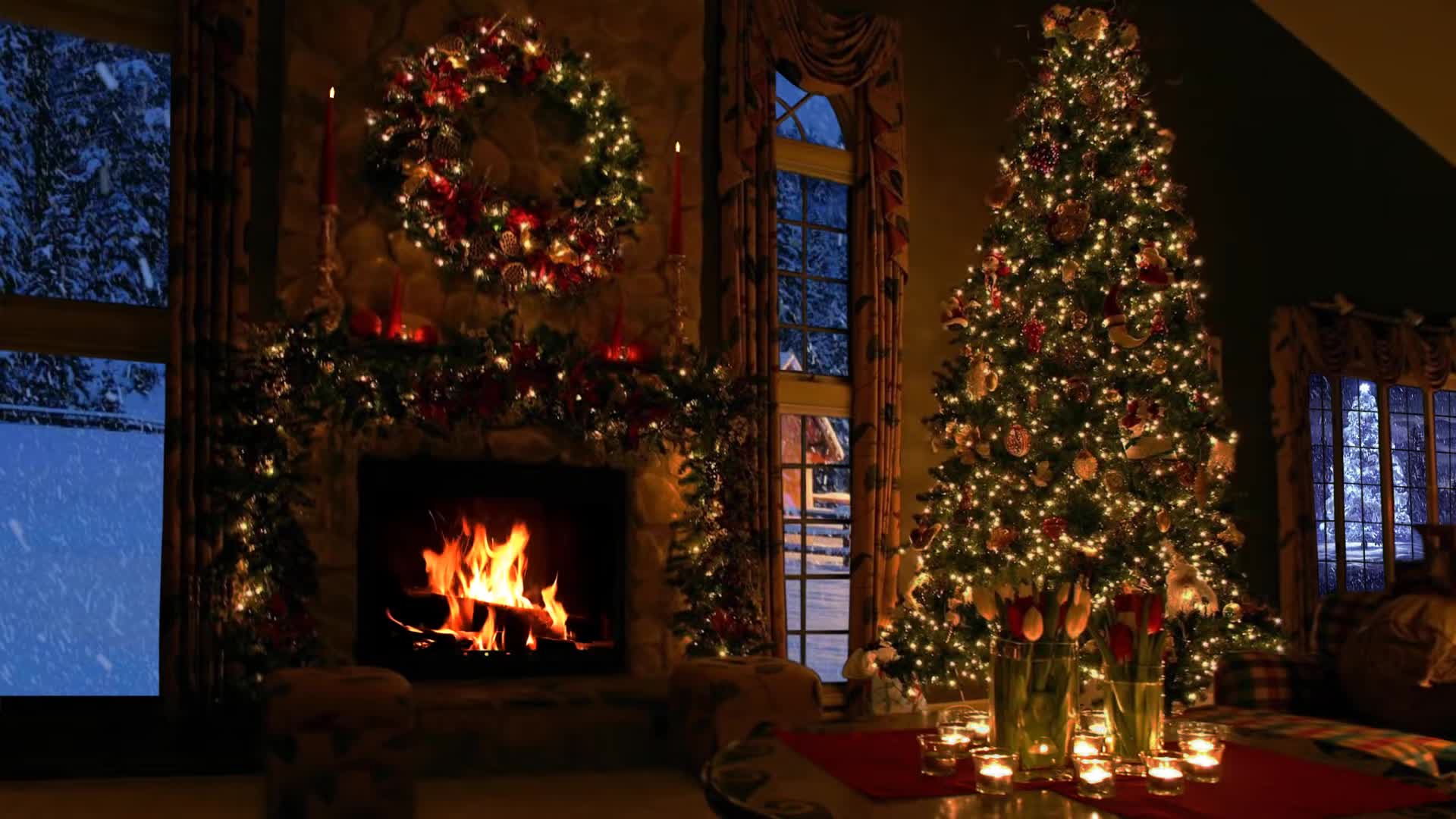 Christmas Fireplace 1920x1080 Wallpapers - Wallpaper Cave