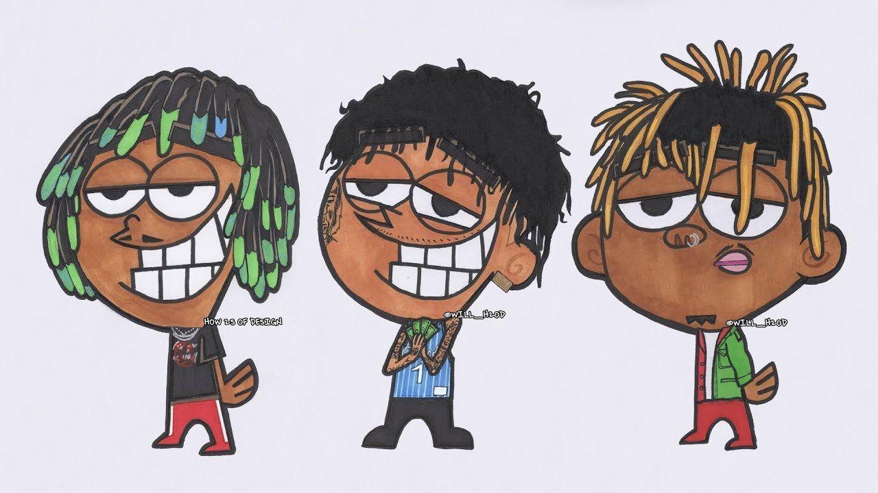 DRAW RAPPERS AS CARTOONS! BLUEFACE, JUICE WRLD, RICH THE KID