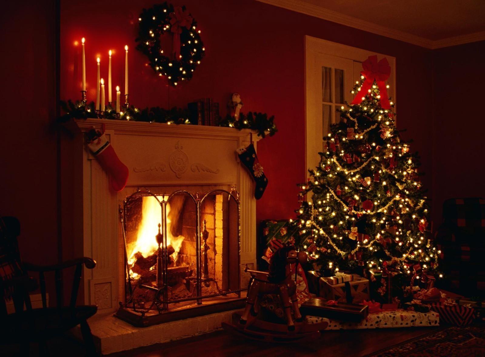 Christmas Tree And Fireplace HD Wallpaper #ID59492