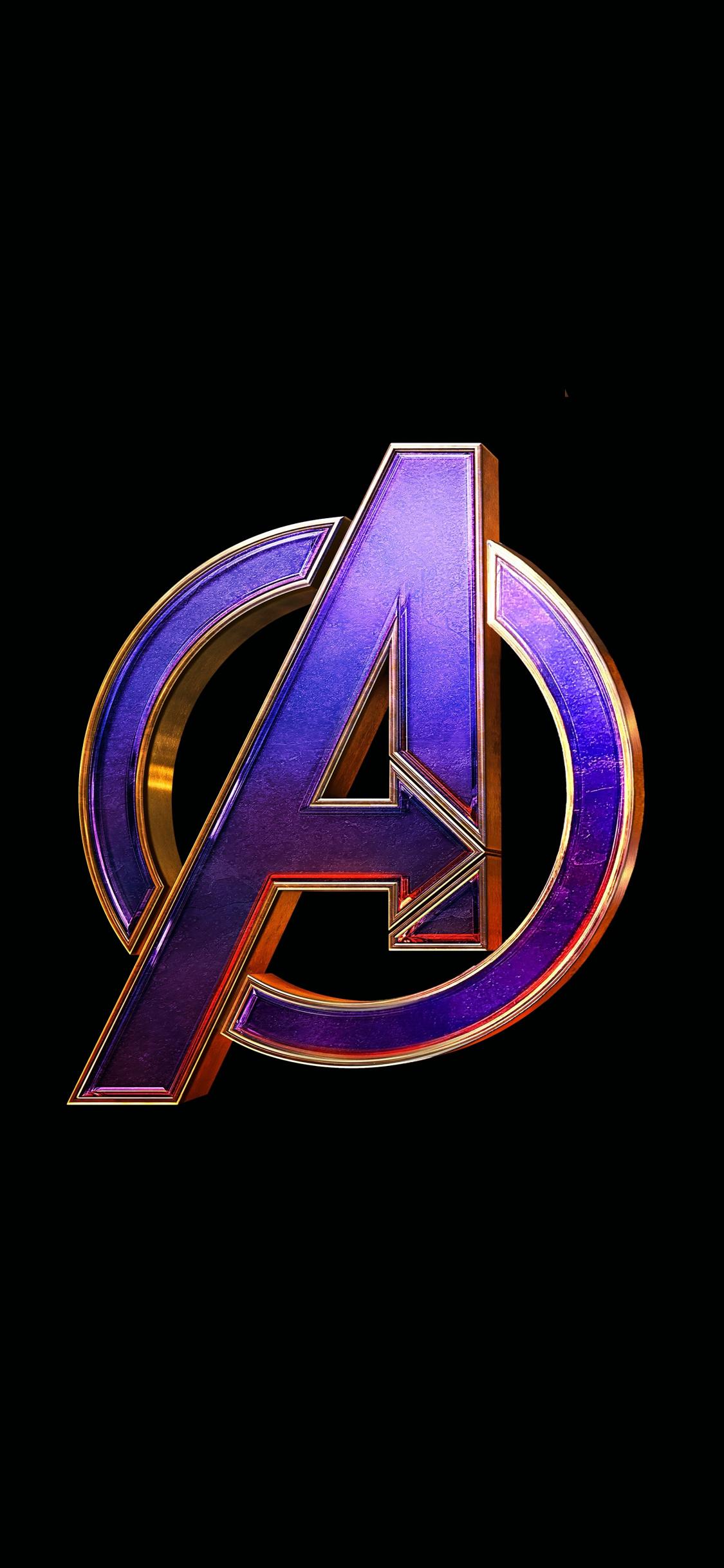 Download 1125x2436 wallpaper avengers: endgame, movie, logo