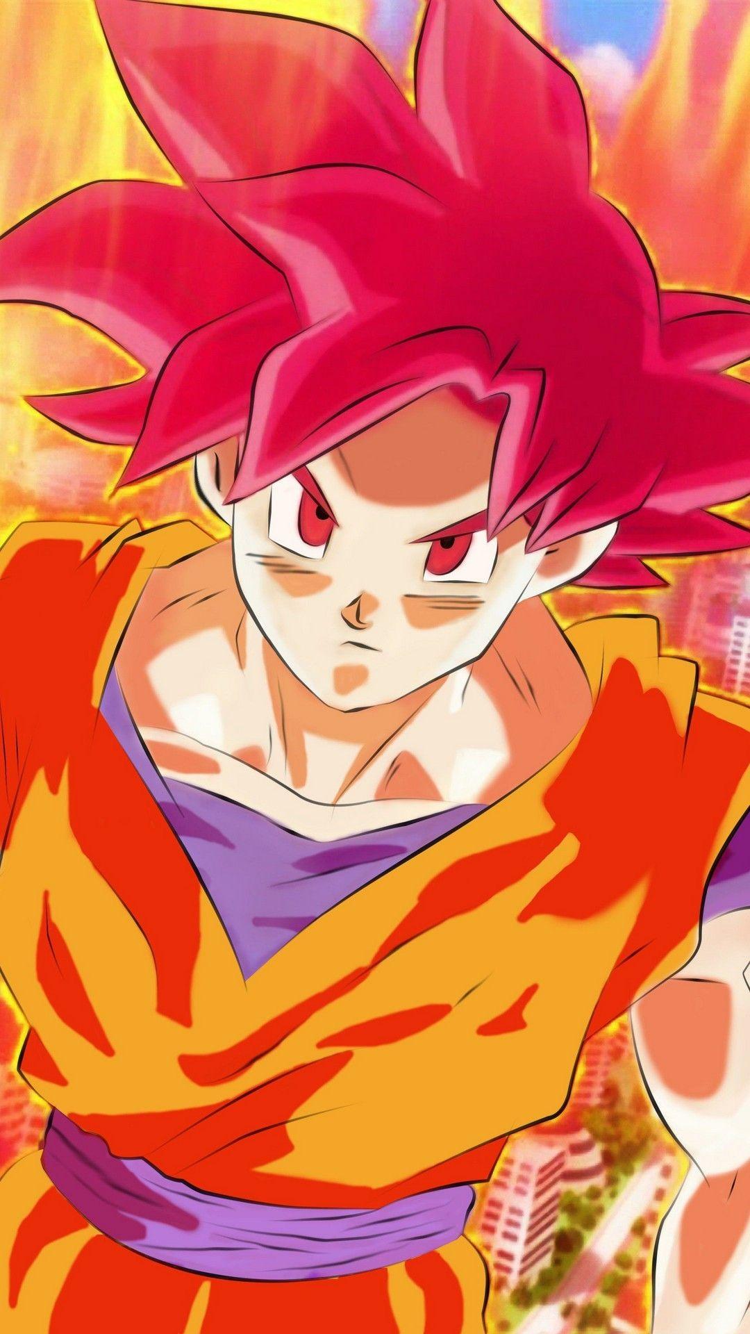 Wallpaper Goku Super Saiyan God Android Mobile