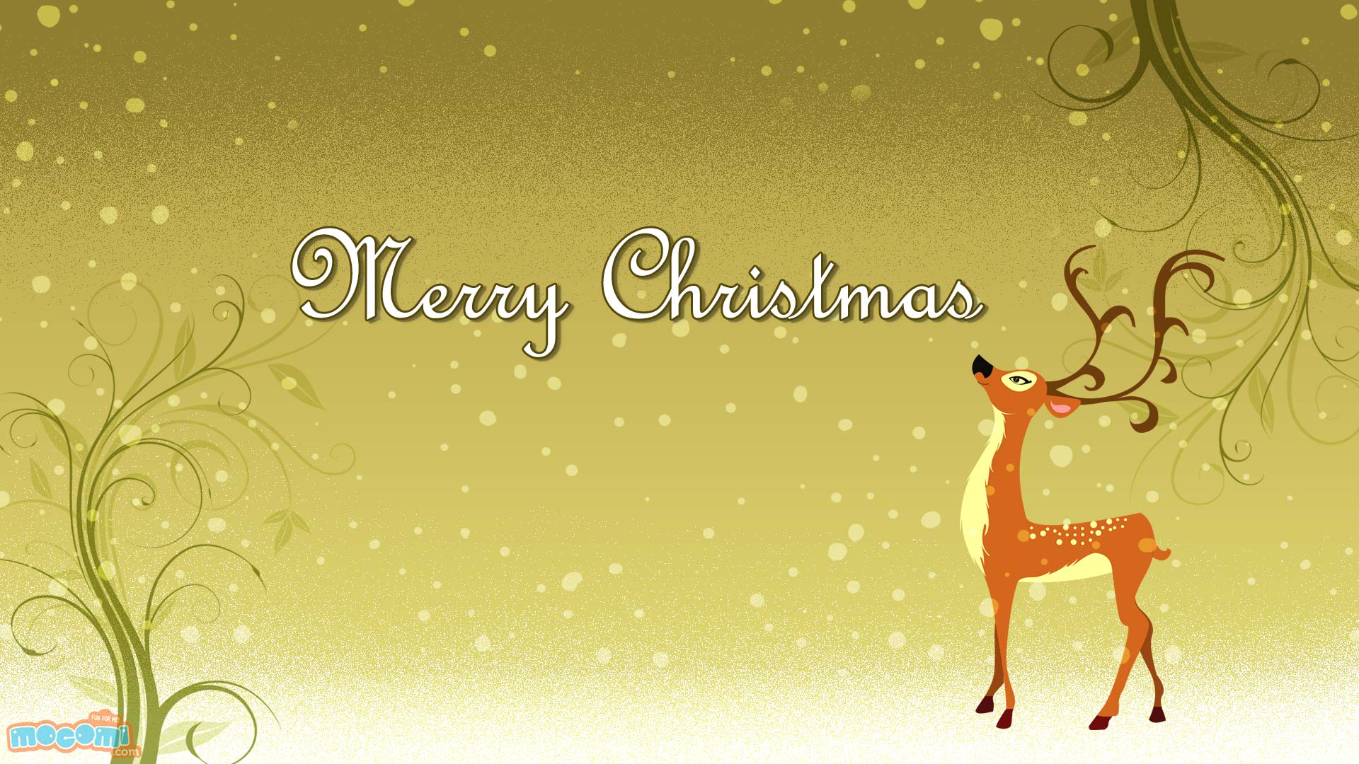 Merry Christmas- Reindeer Wallpaper for Kids