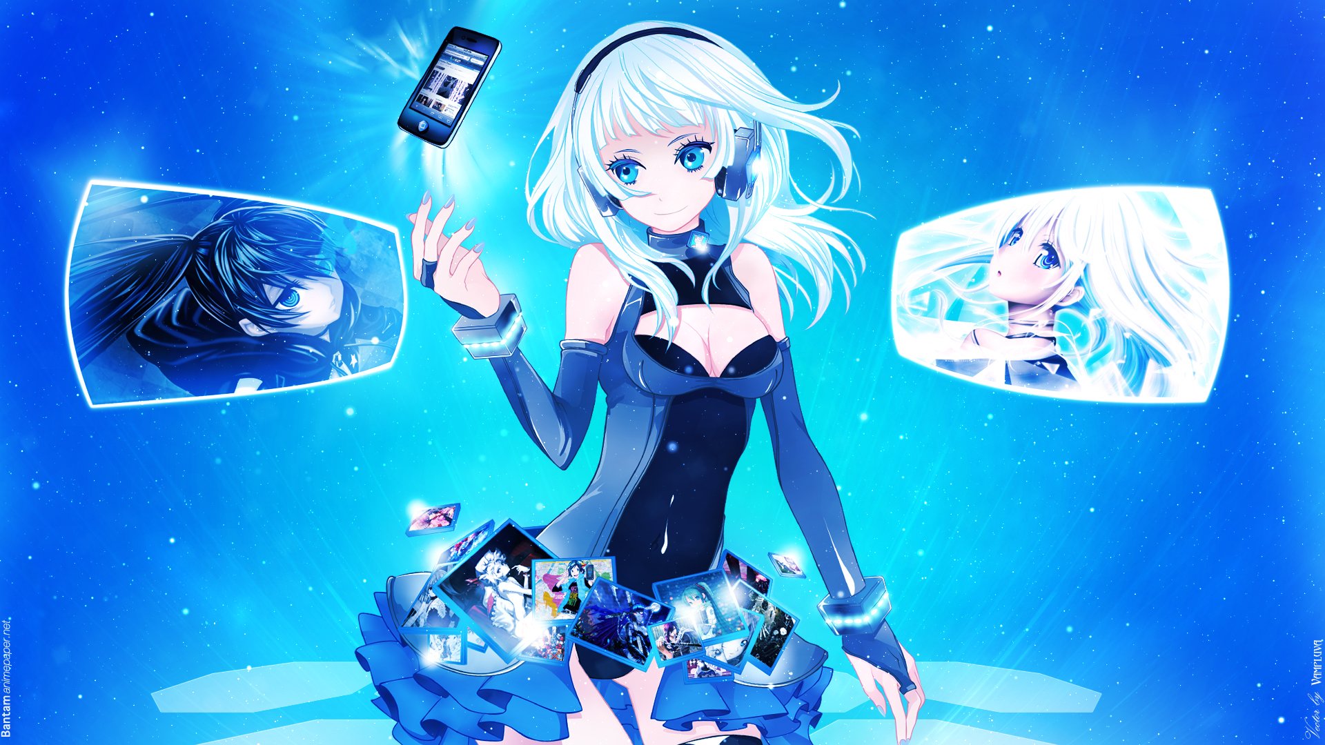 Anime Girls With Headphones HD Wallpaperx1080