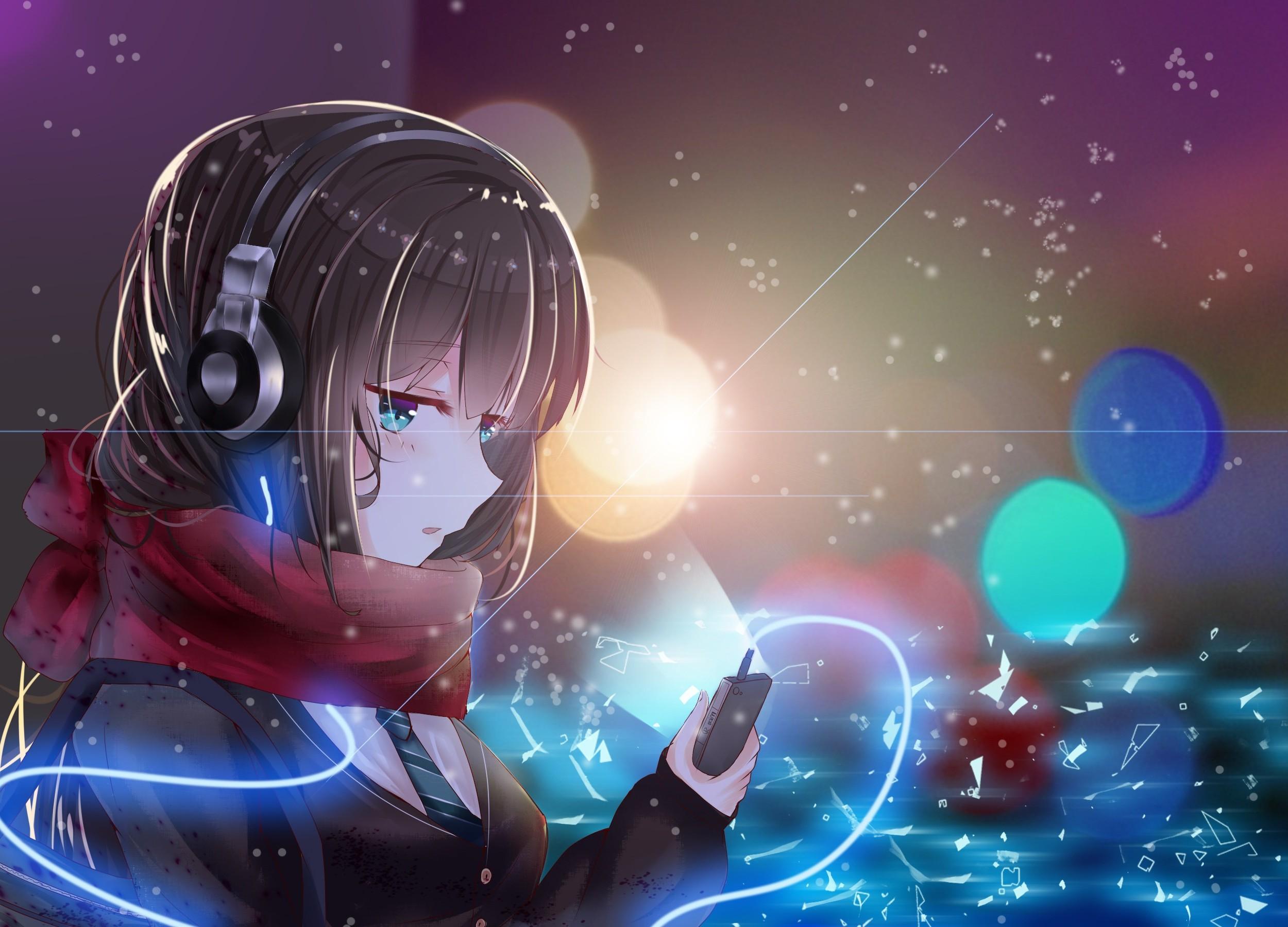 HD wallpaper Anime Original Girl Headphones  Wallpaper Flare