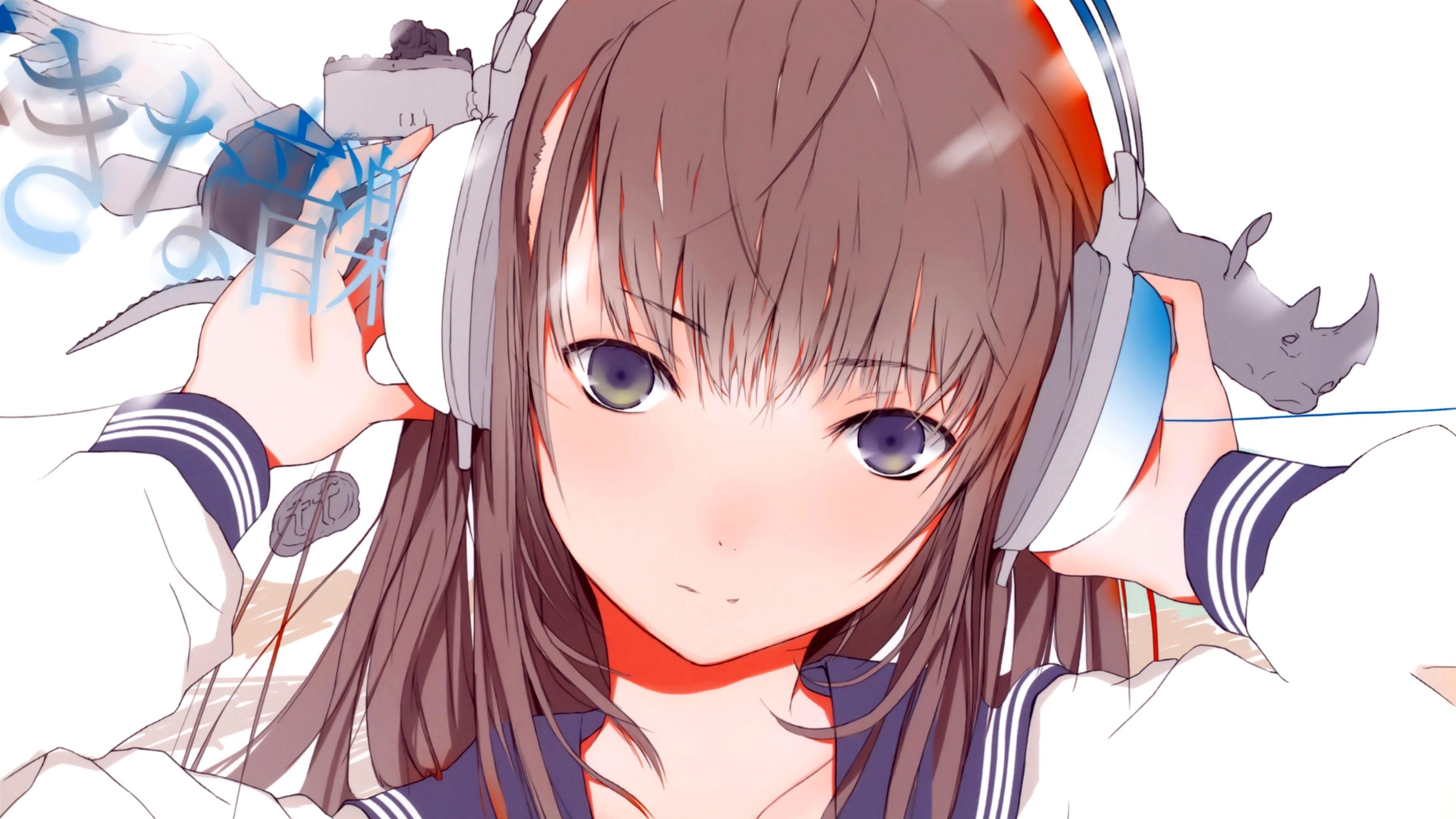 Wallpaper Anime girl, headphone 3840x2160 UHD 4K Picture, Image