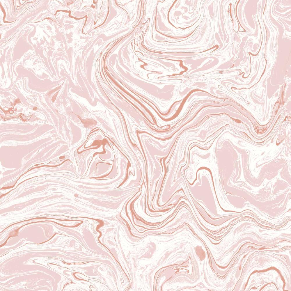 Marble Effect Wallpaper Blush & White