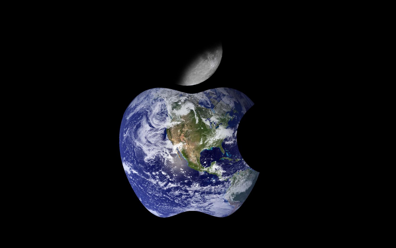 Apple Logo Shaped Earth Desktop Wallpaper