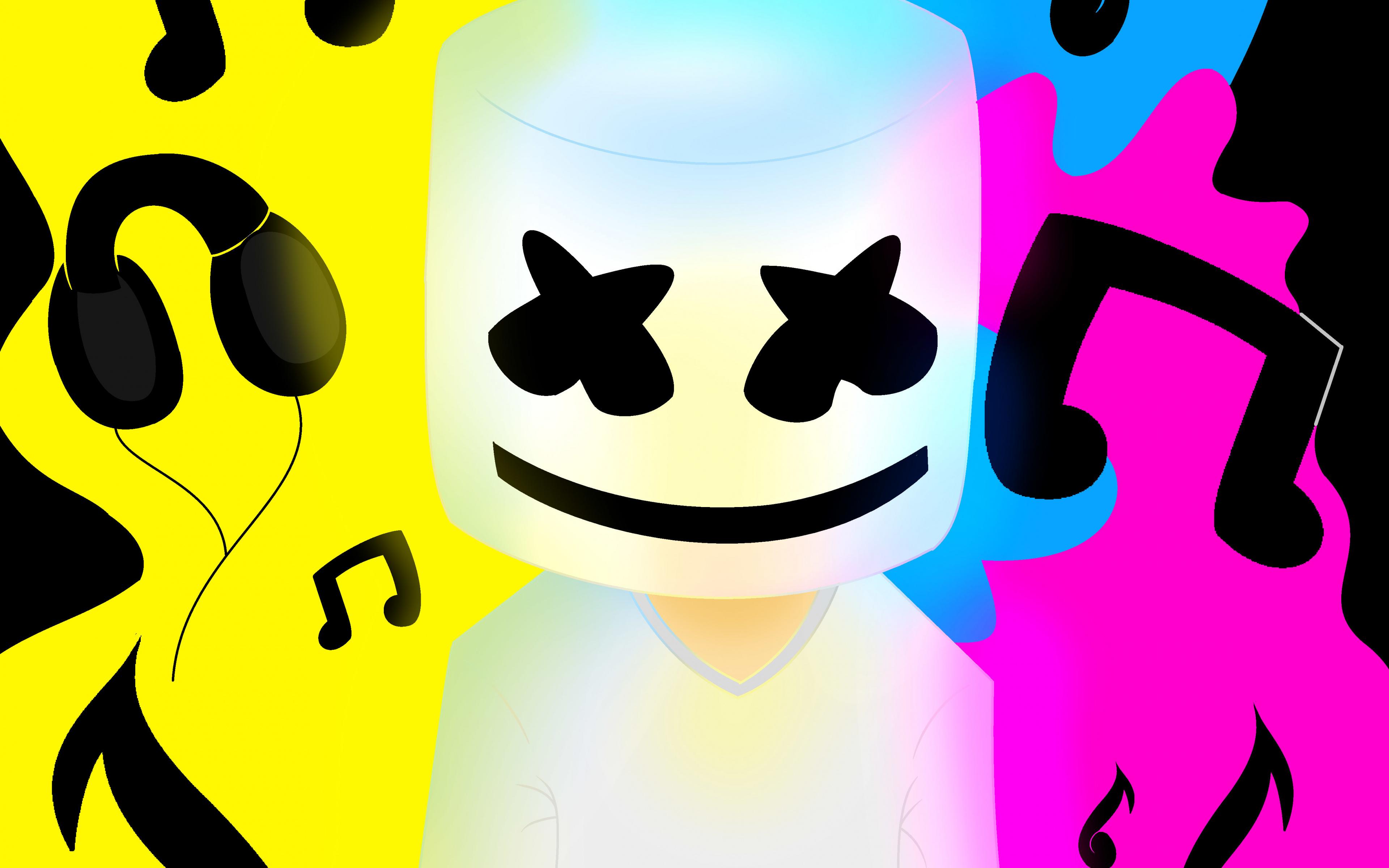 Download 3840x2400 wallpaper marshmello, music, colorful, 4k