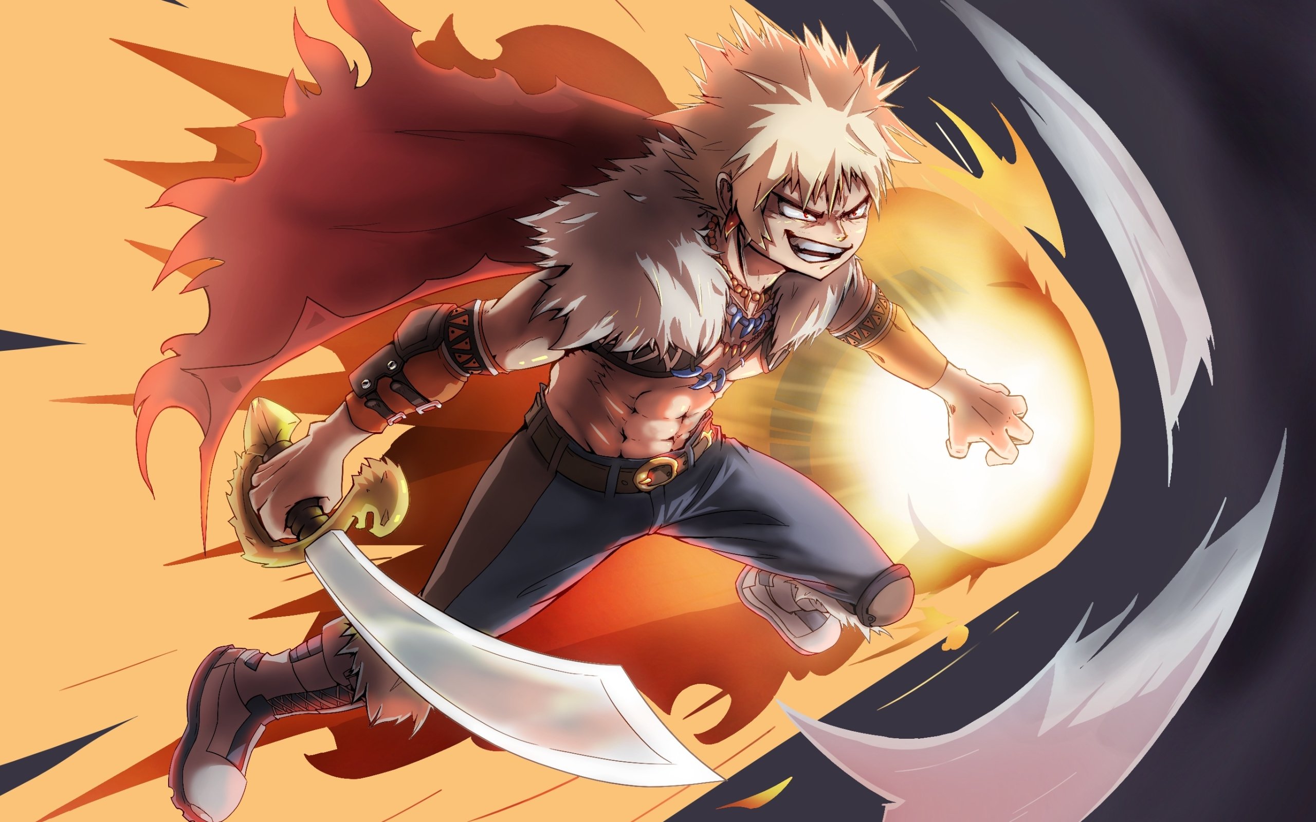 Wallpaper of Katsuki Bakugou, Fire, Anime, My Hero Academia background & HD image