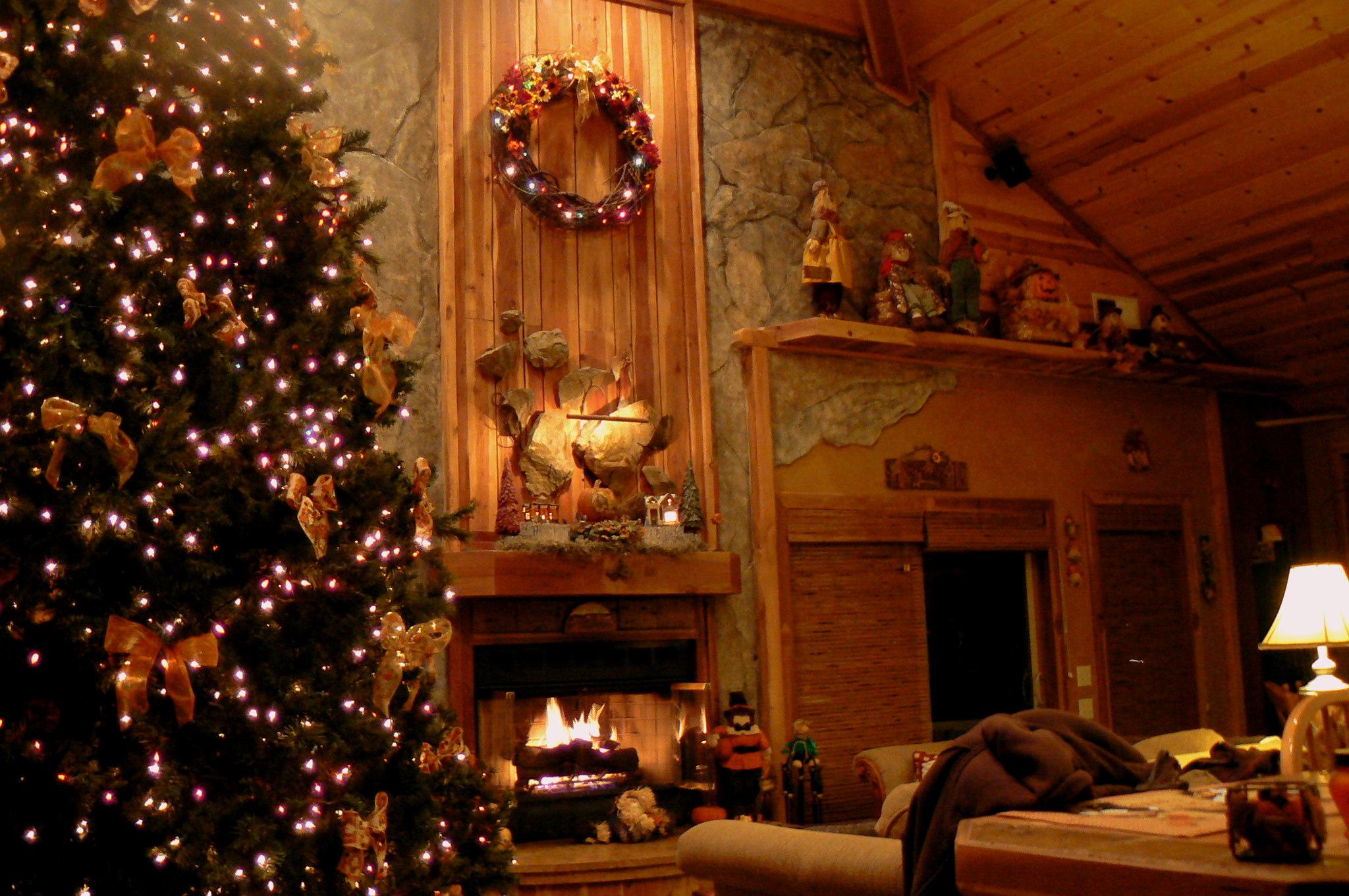 4K Christmas Fireplaces Wallpaper High Quality Download