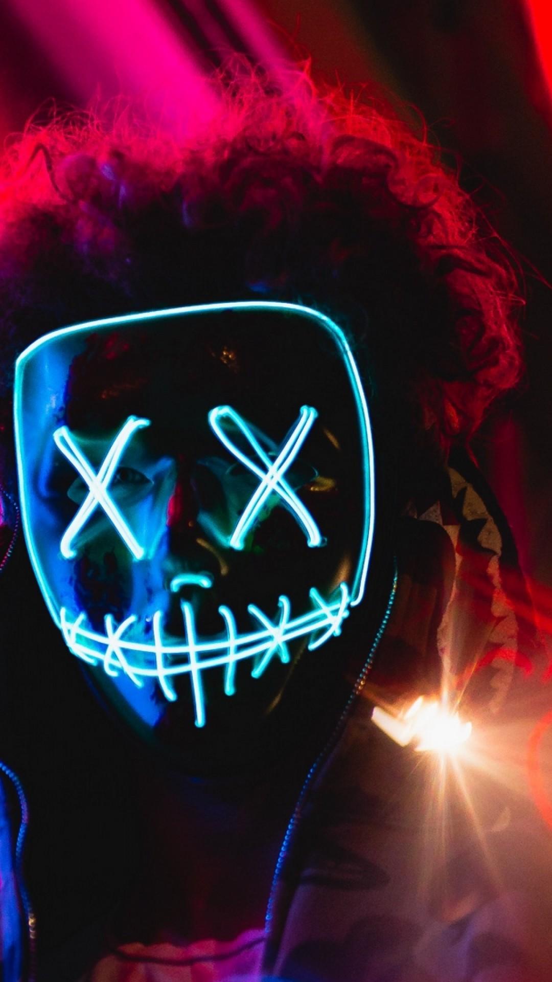 Neon mask HD Wallpaper iPhone 6 / 6S Plus Wallpaper