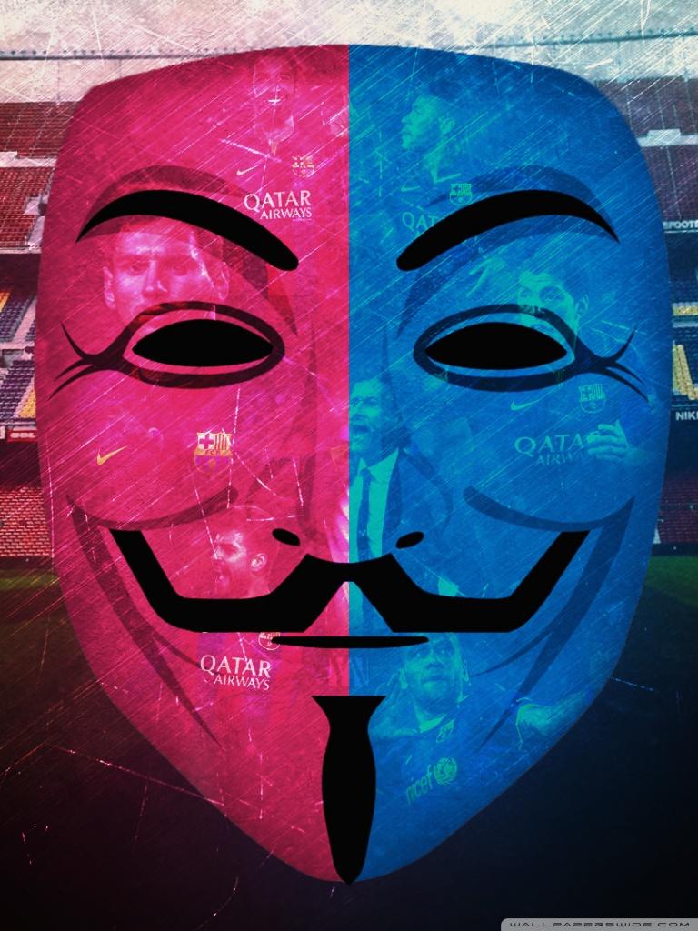 FC Barcelona Anonymous Mask by Yakub Nihat ❤ 4K HD Desktop