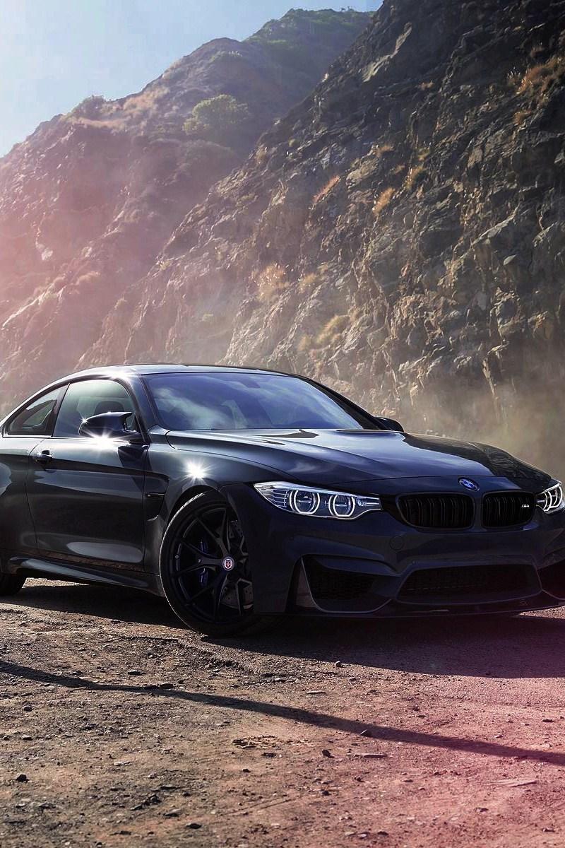 Download Wallpaper Bmw M4 F82 Black Side View iPhone