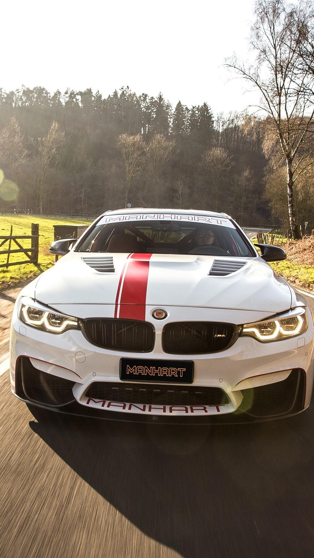 BMW M4 White Car Front View, Racing 1080x1920 IPhone 8 7 6