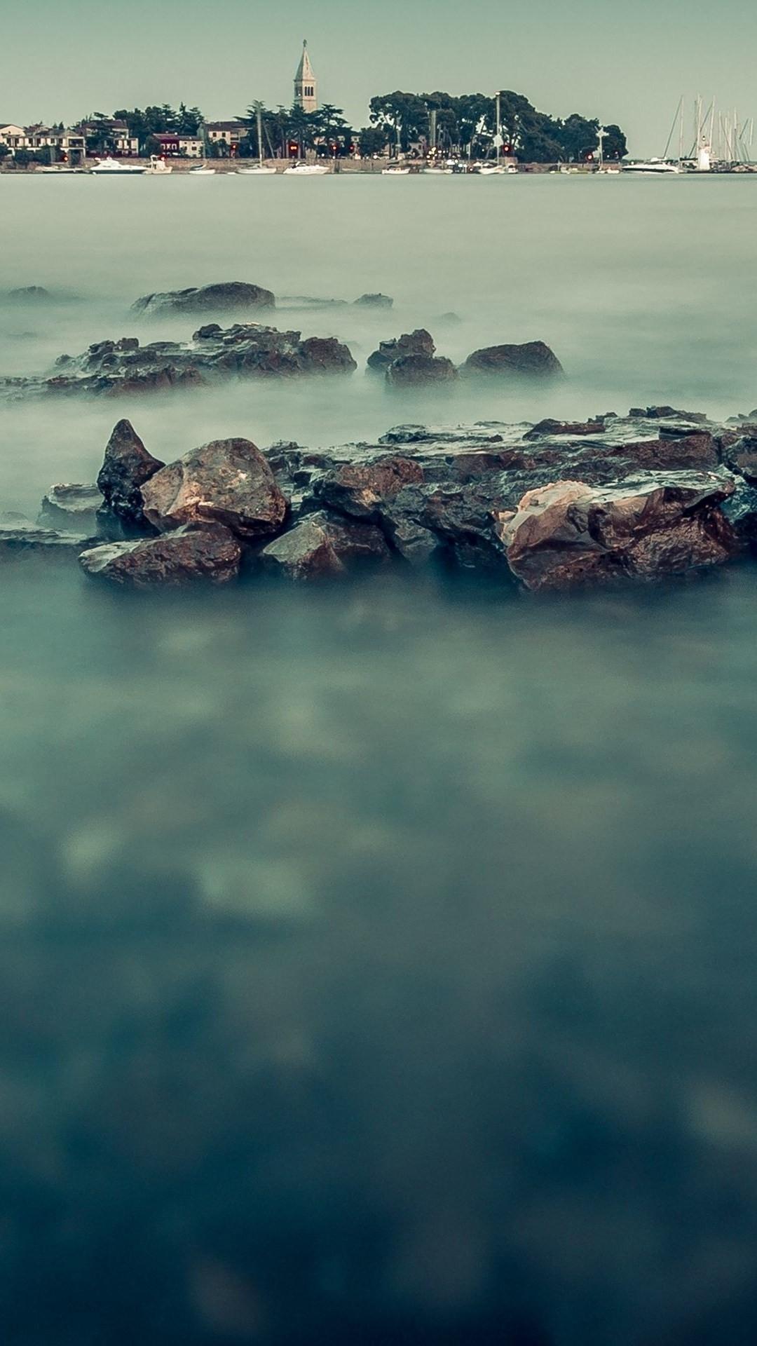 Misty Sea And The Harbor Beach A9 Wallpaper Hd, HD
