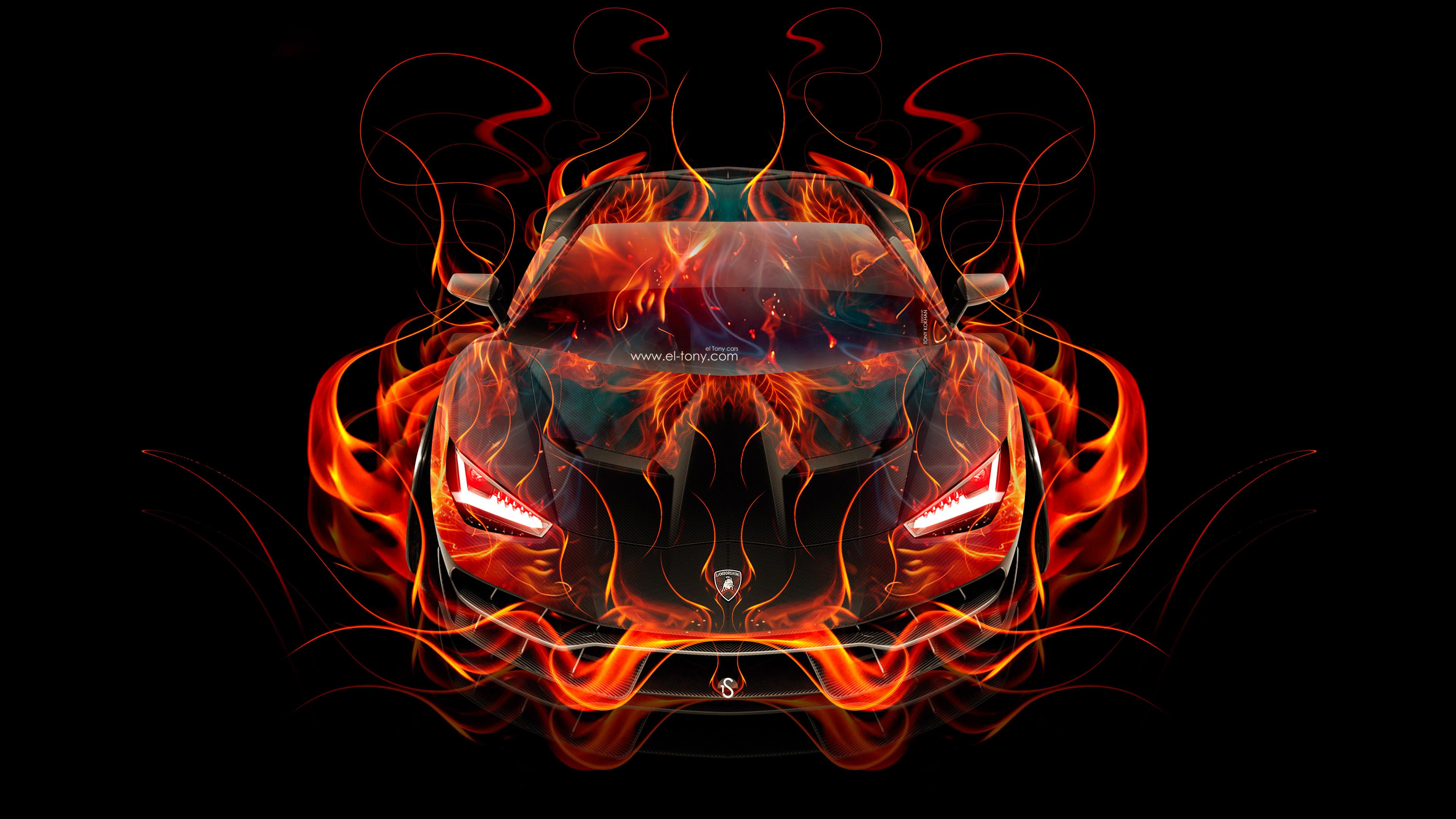 Lamborghini Centenario FrontUp Super Fire Abstract Car 2016 Wallpaper 4K el Tony