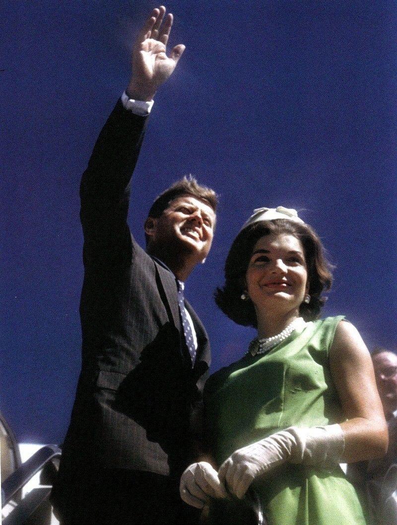 Jack and Jackie Kennedy arrive at Logan Airport in Boston